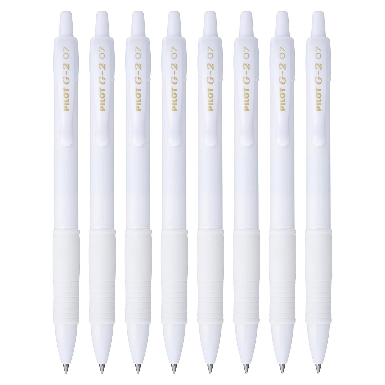 Bolígrafos de Gel Pilot G2 Edge Blanco 0.7 mm - Caja 8 Unidades