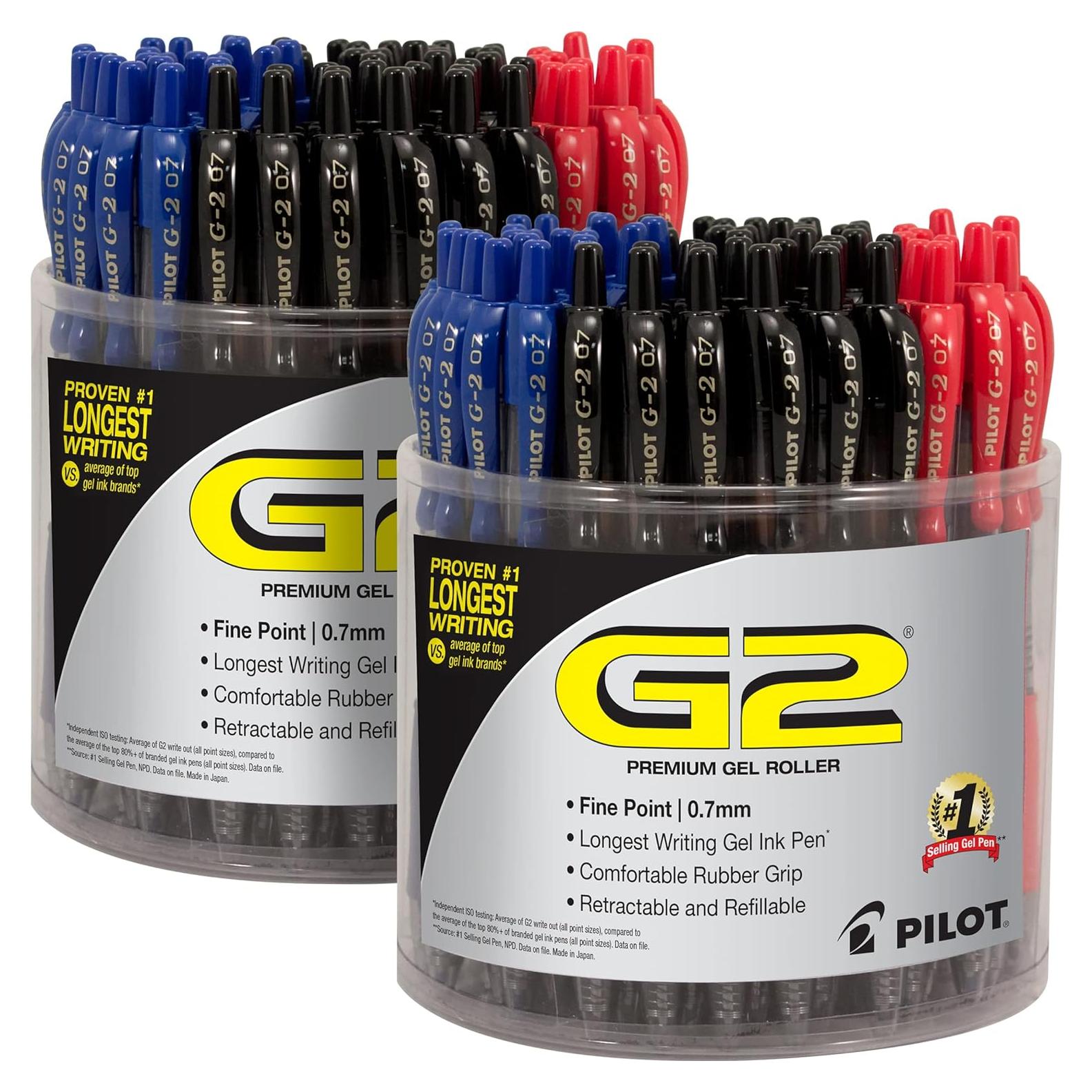 Bolígrafos de Gel Pilot G2, Punta Gruesa 1 mm, Paquete 144