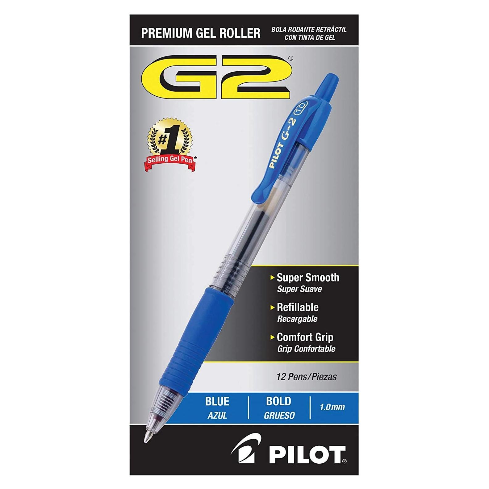 Bolígrafos de Gel PILOT G2 Premium Retráctiles 12 Unidades