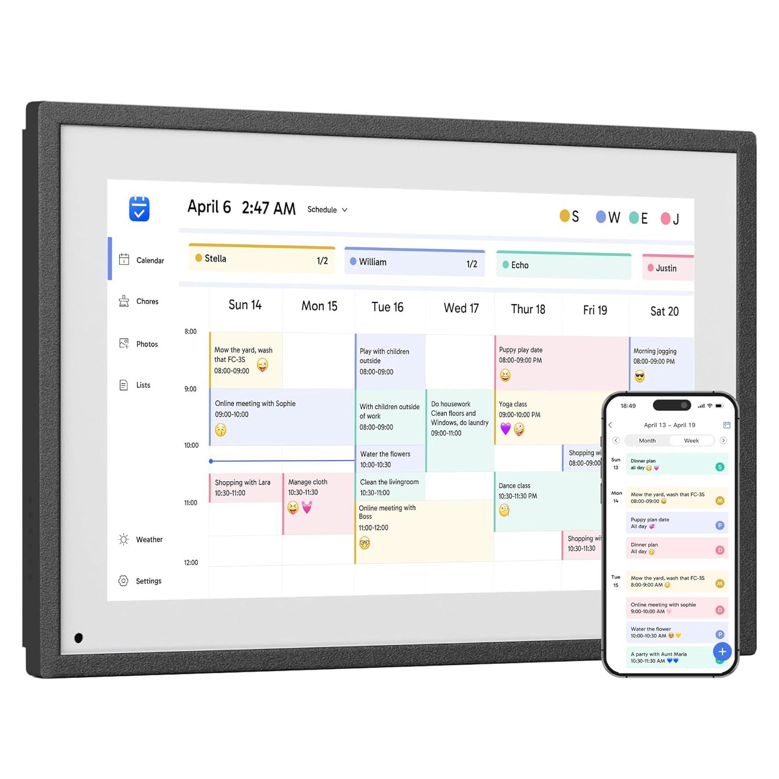 Calendario Digital Dragon Touch 10.1" Pantalla Táctil Interactiva
