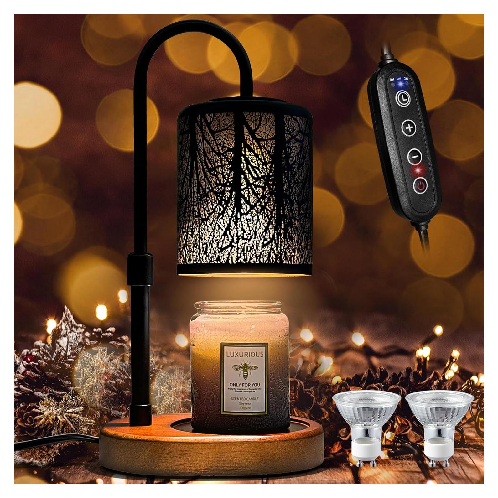 Calentador de Velas Eléctrico NoavJax Hoja Negra con Temporizador