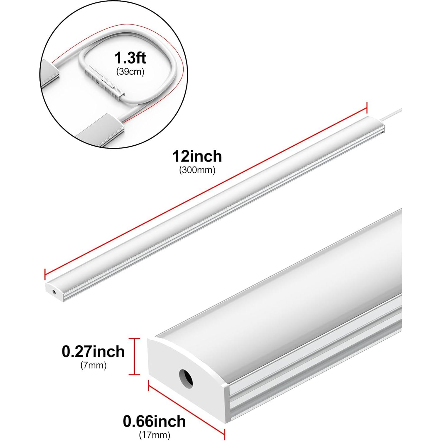 Iluminación LED bajo gabinete VOVAMO UNO-LK 2 piezas 30.5cm