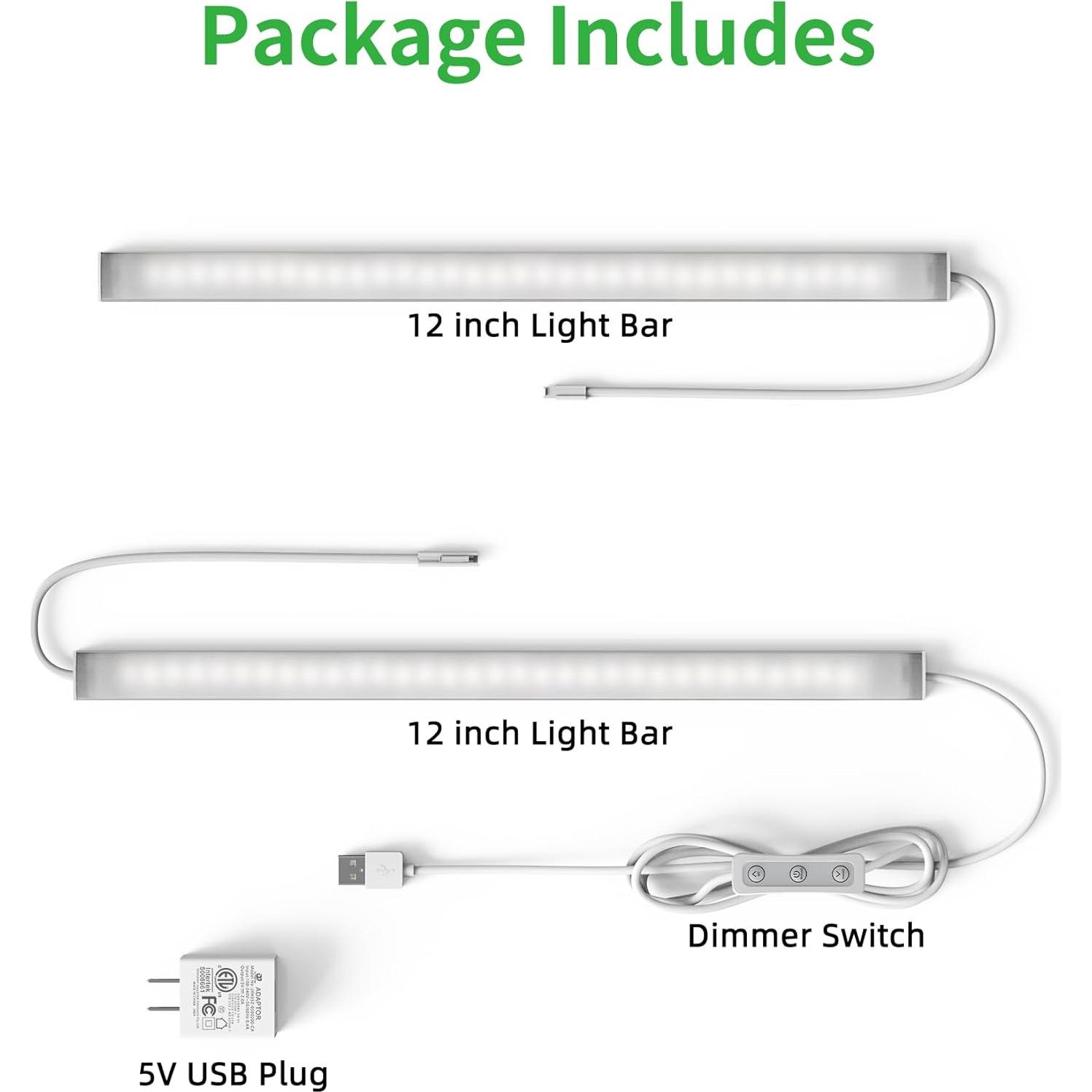 Iluminación LED bajo gabinete VOVAMO UNO-LK 2 piezas 30.5cm