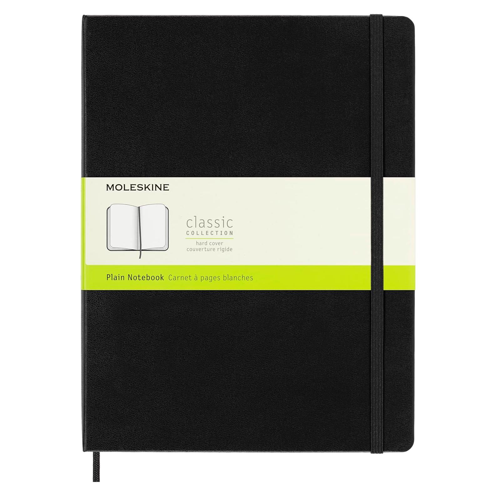Cuaderno Moleskine Clásico Extra Grande Negro Sin Pautas 19x25cm