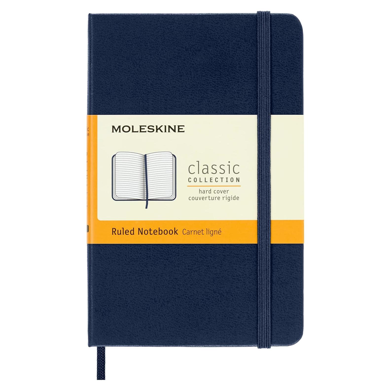 Cuaderno Moleskine Tapa Dura Pocket Rayado Azul Zafiro 192 Páginas