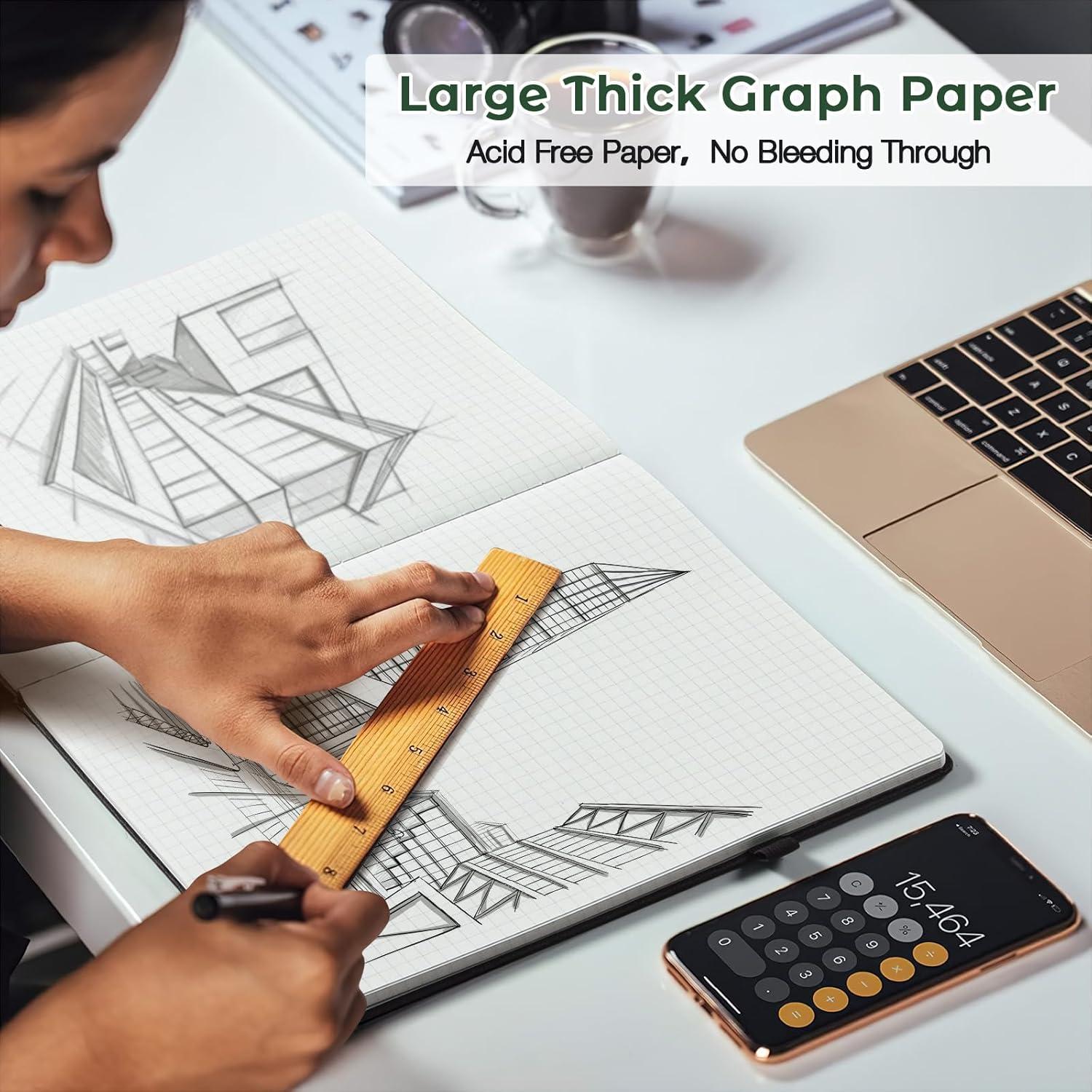 Cuaderno A4 Cuadriculado MALEDEN Verde Tapa Dura 192 Páginas