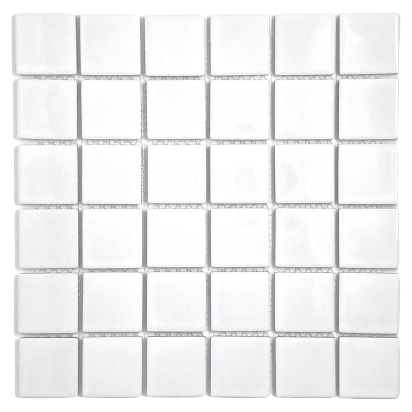 Azulejo de Porcelana Tenedos 31.75x31.75 cm Mate Blanco