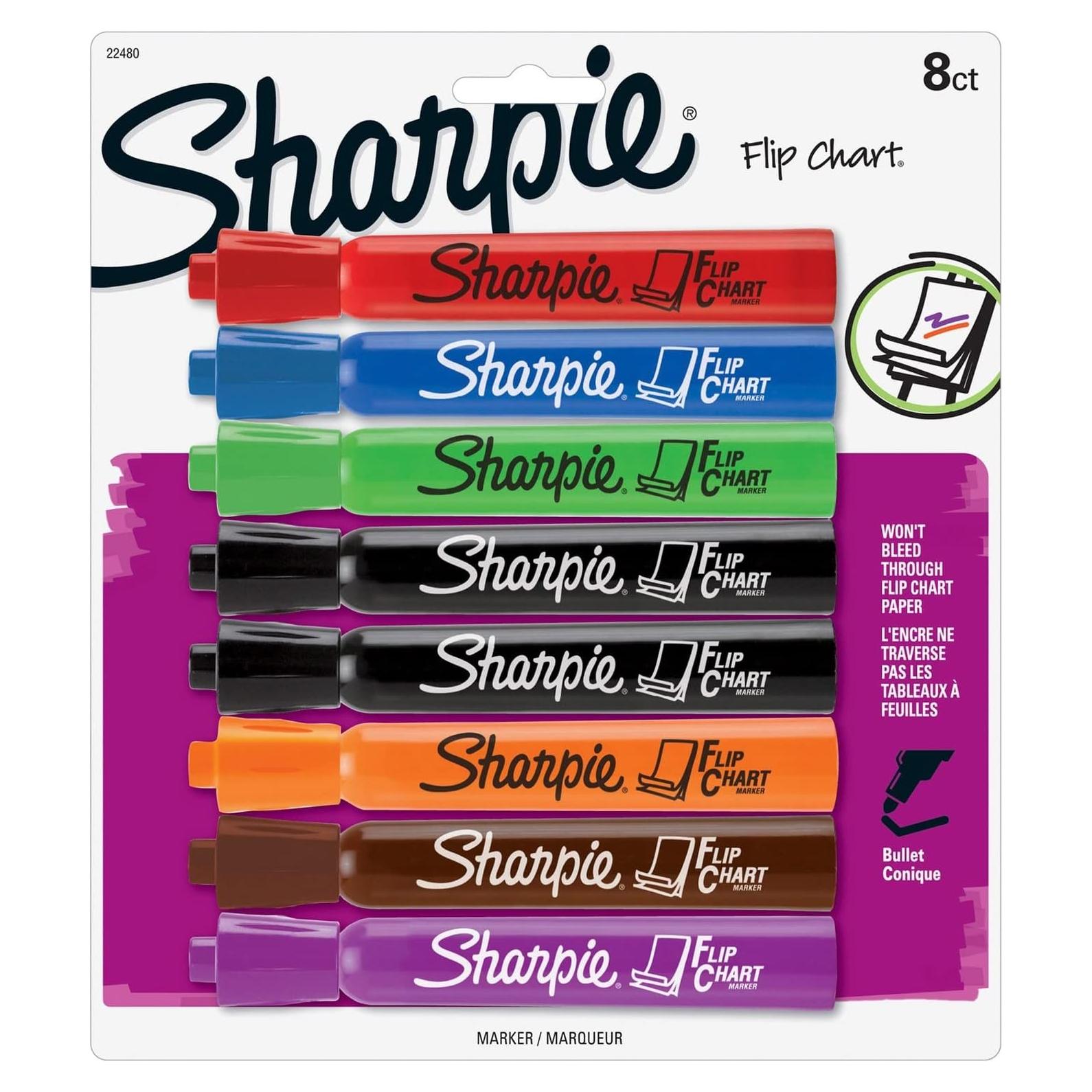 Marcadores para Pizarra Sharpie, Punta de Bala, 8 Colores, Bajo Olor