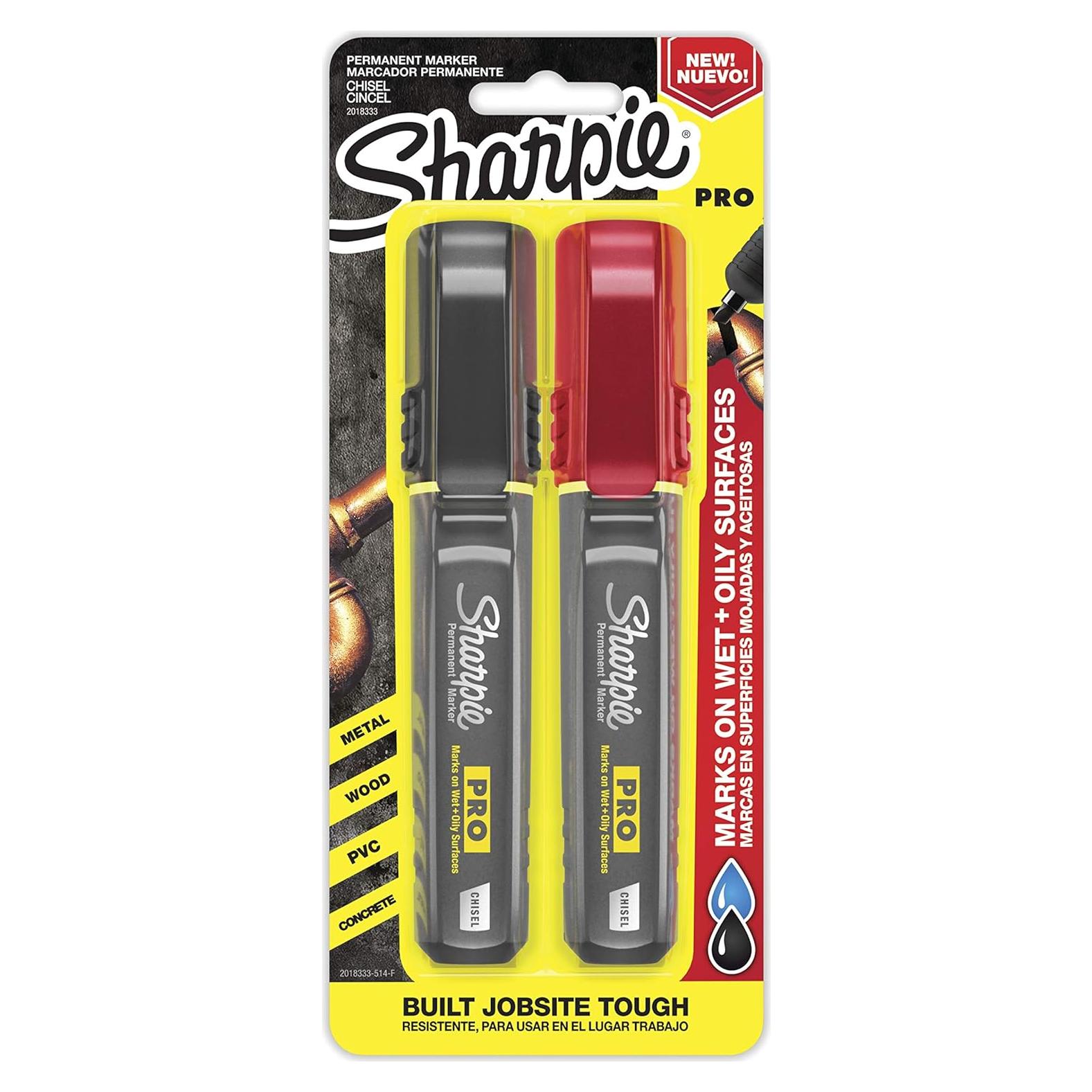 Marcador Permanente Sharpie PRO Mediano Punta Cincel 2 Unidades