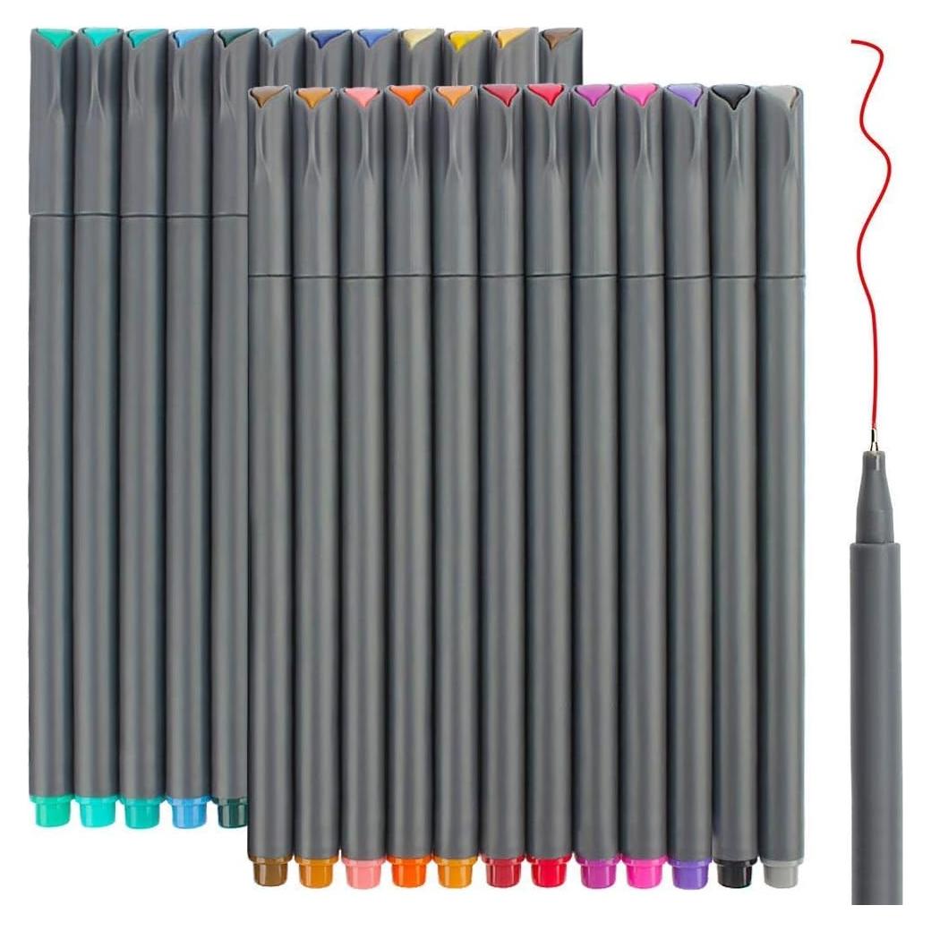 Bolígrafos de Color Taotree 24 Unidades Punta Fina 0.38mm