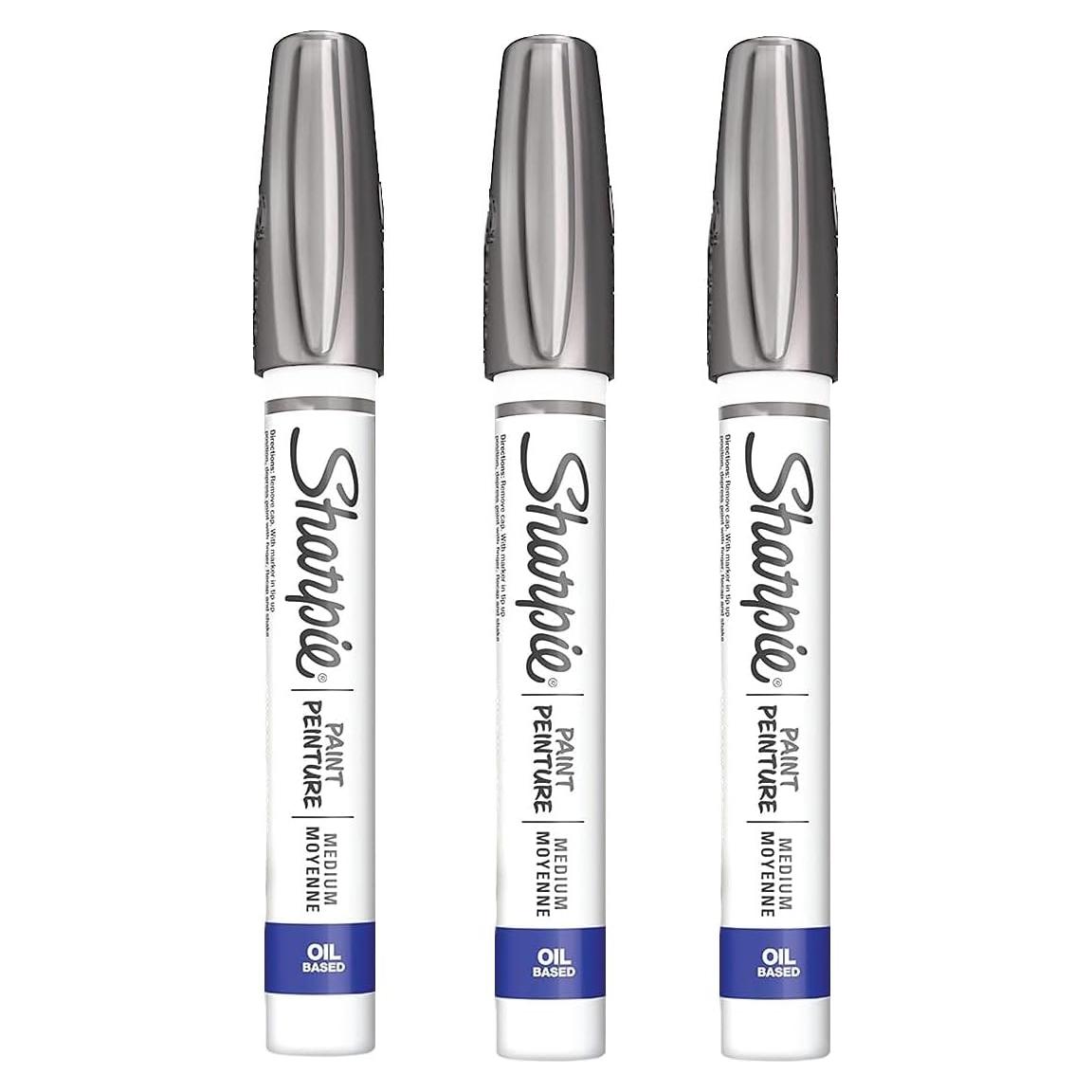 Marcador de Pintura a Base de Aceite Sharpie Plateado - Paquete de 3