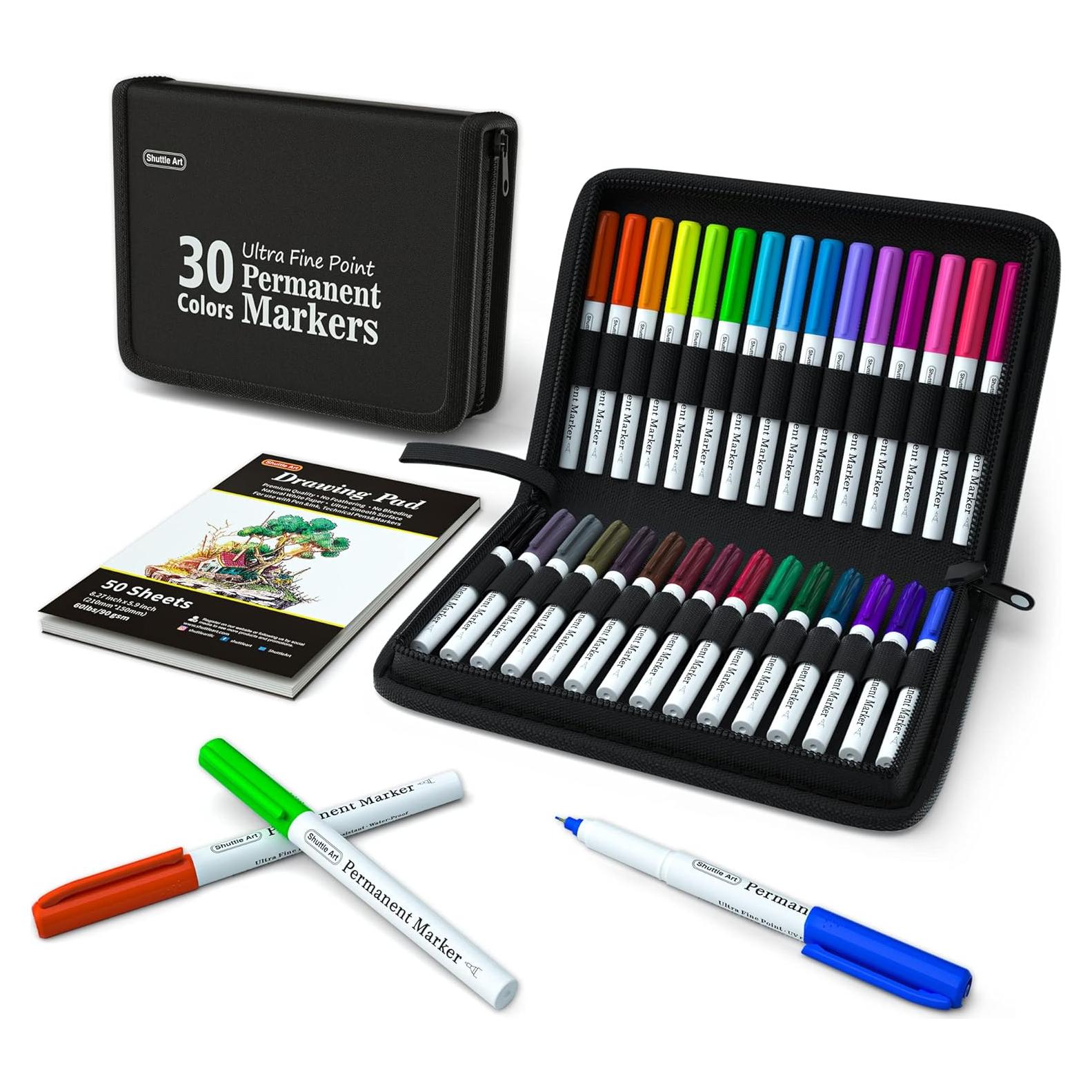 Marcadores Permanentes Shuttle Art 30 Colores Punta Ultra Fina