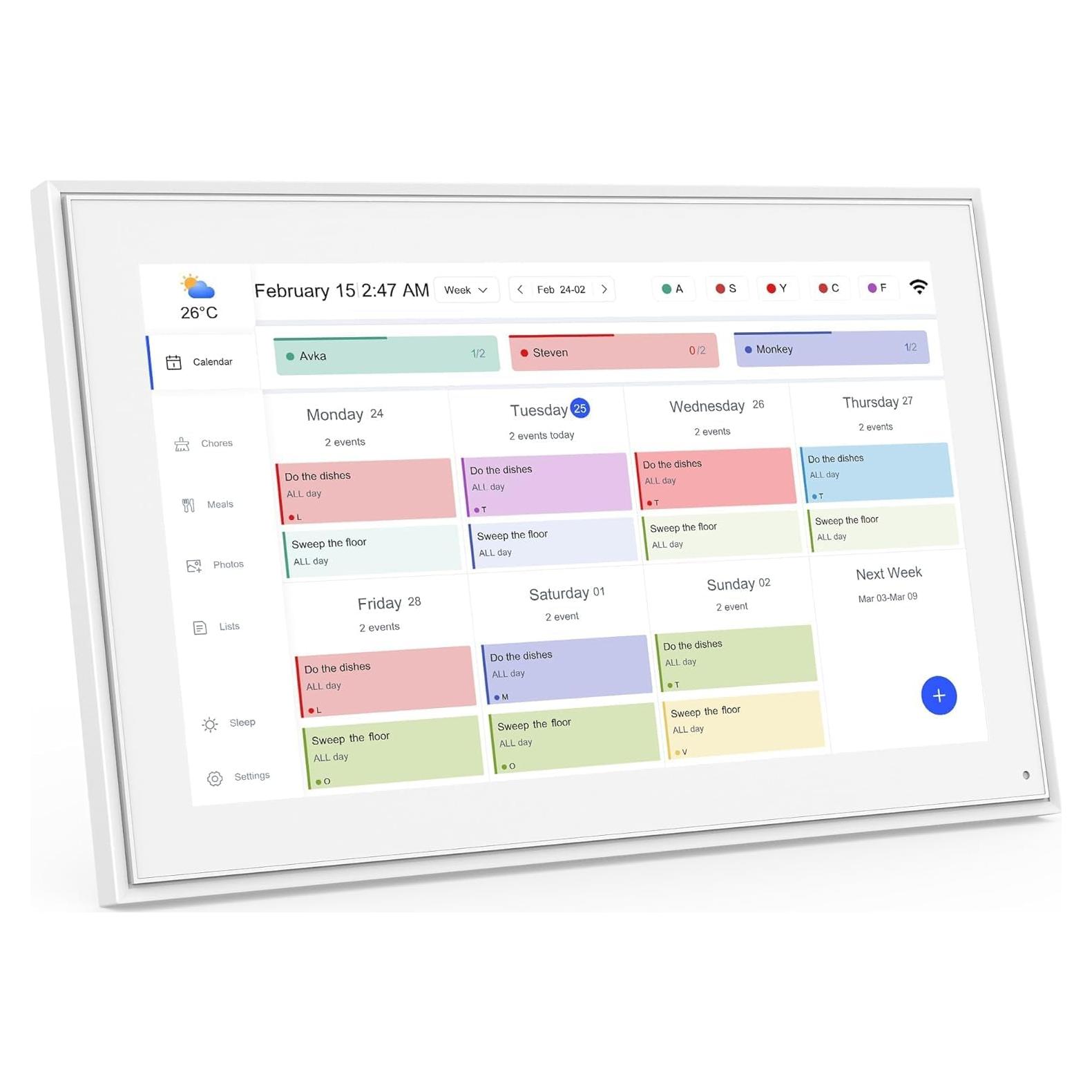 Calendario Digital 15.6" AYUDA DIARIA con Wi-Fi y Pantalla Táctil HD