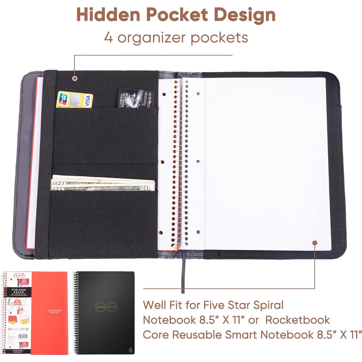 Cubierta de cuaderno APOFFICE L negra para Rocketbook y Five Star