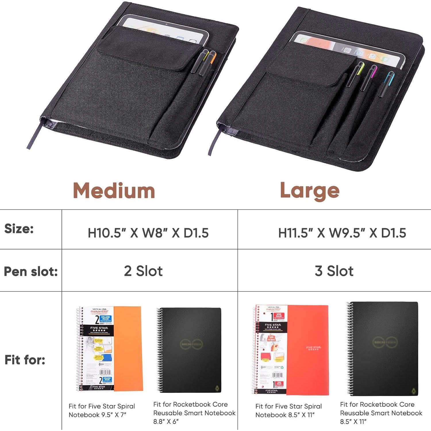 Cubierta de cuaderno APOFFICE L negra para Rocketbook y Five Star