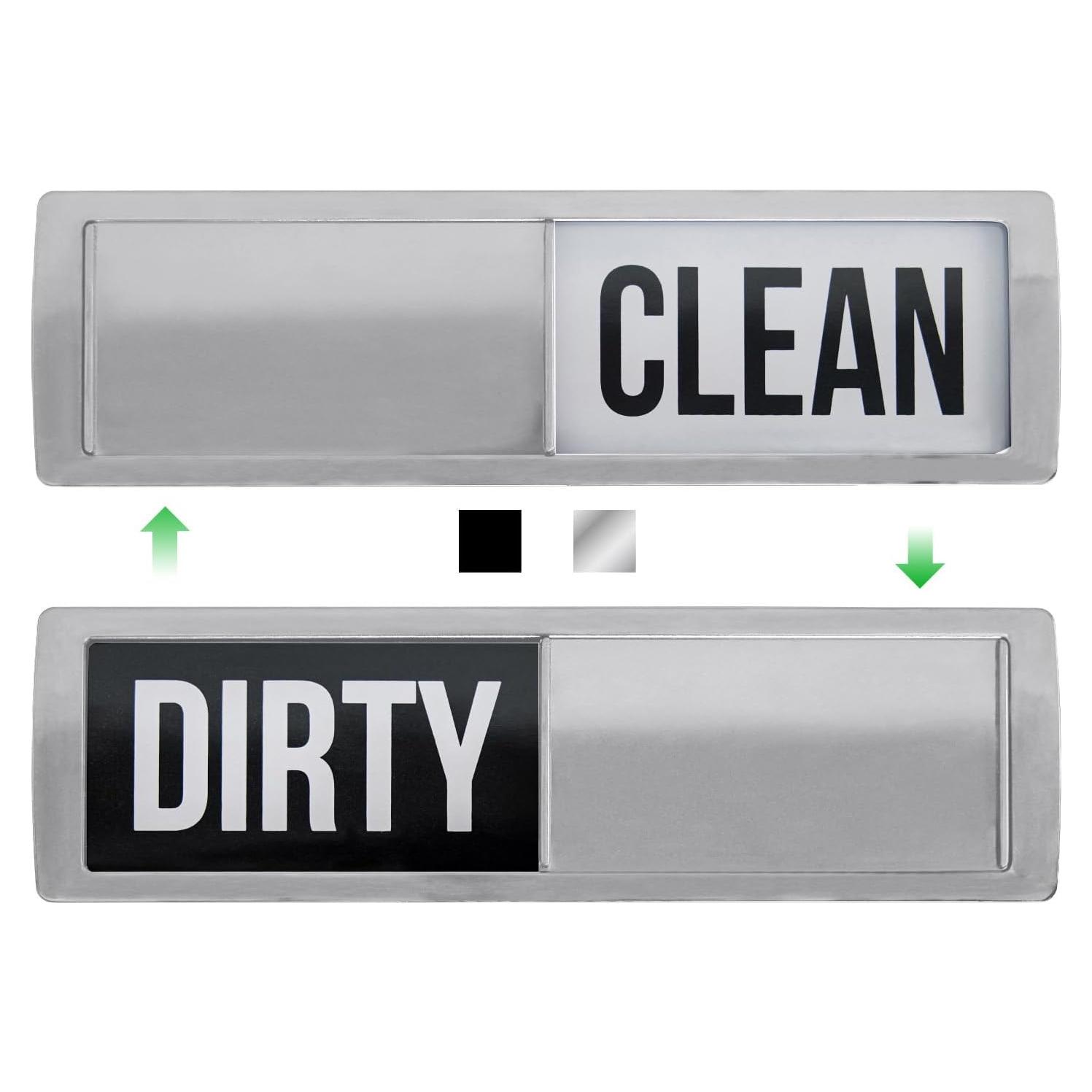 Imán de Lavavajillas Limpio Sucio GORILLA GRIP Plata 17.78x5.08cm