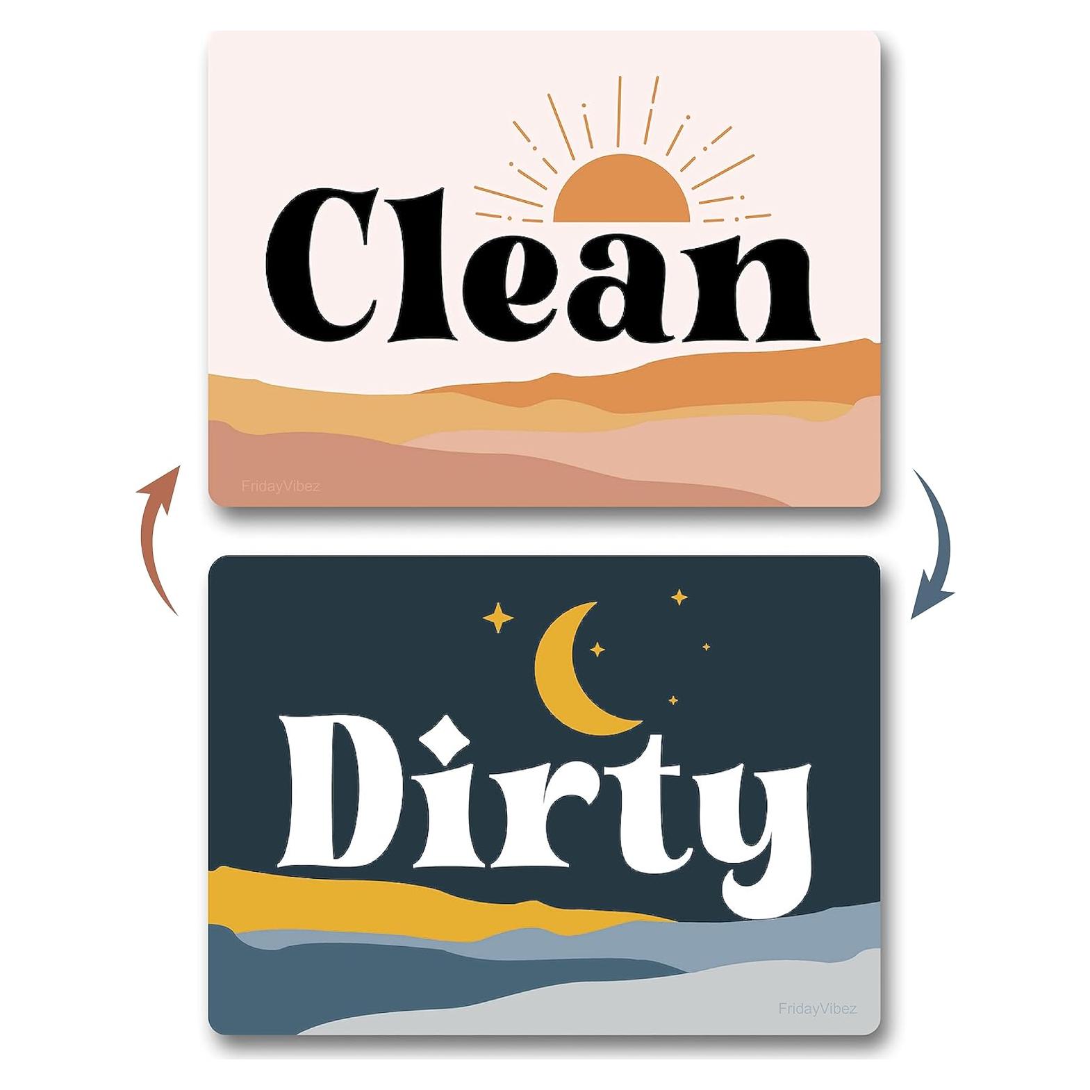 Imán de Lavavajillas FridayVibez Limpio/Sucio Boho Rubor