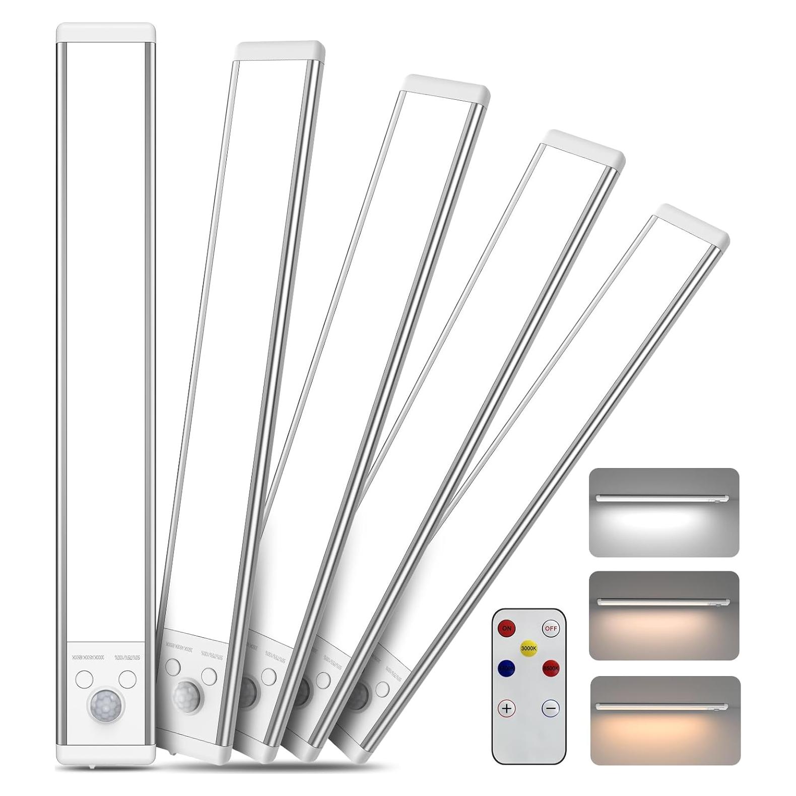 Luces Bajo Gabinete Chasesun 24.4cm LED Inalámbricas USB-C 5 Pzas