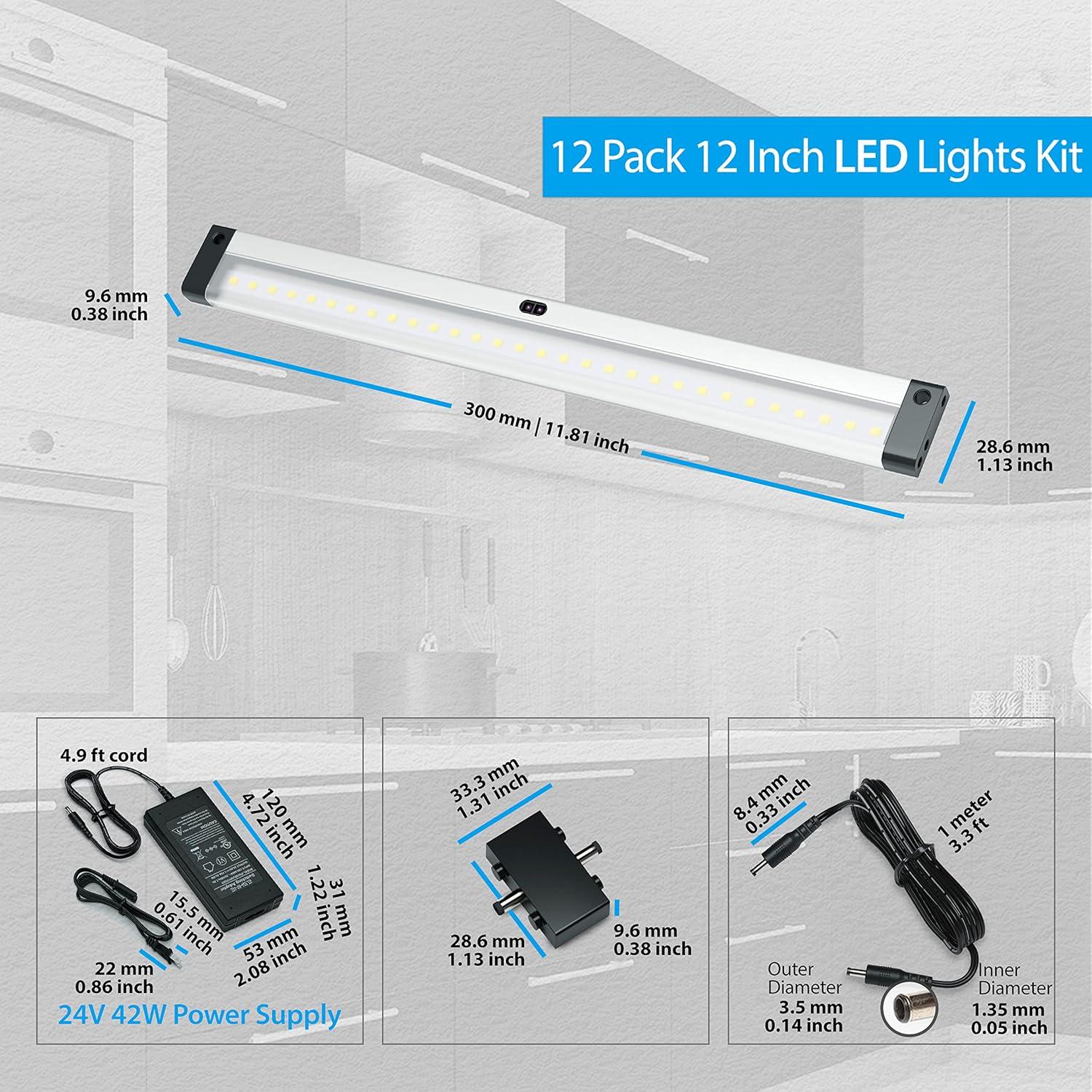Kit de Iluminación LED Eshine 12 Piezas 30.48 cm Regulable