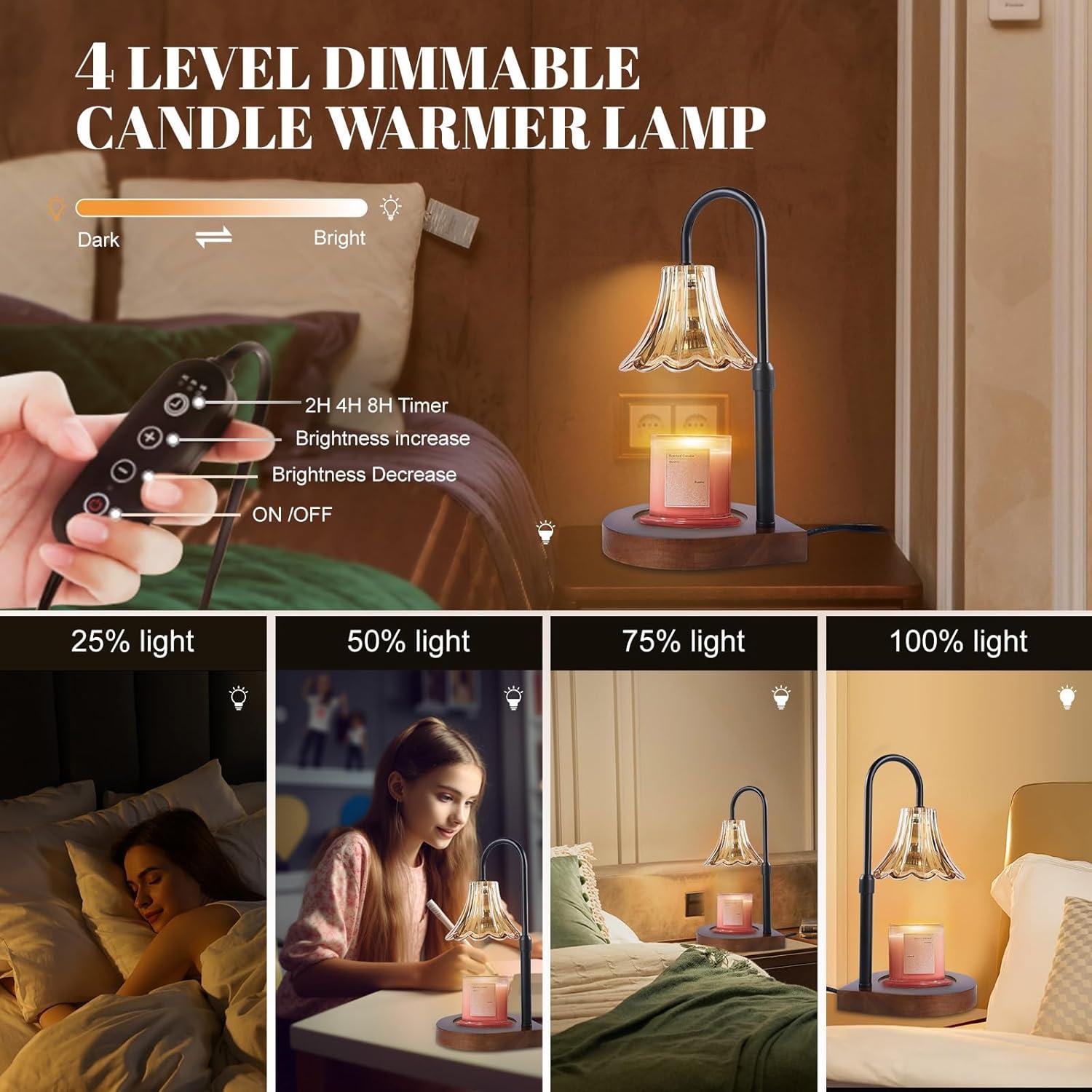 Lámpara Calentadora de Velas EJF Vintage con Temporizador 50W