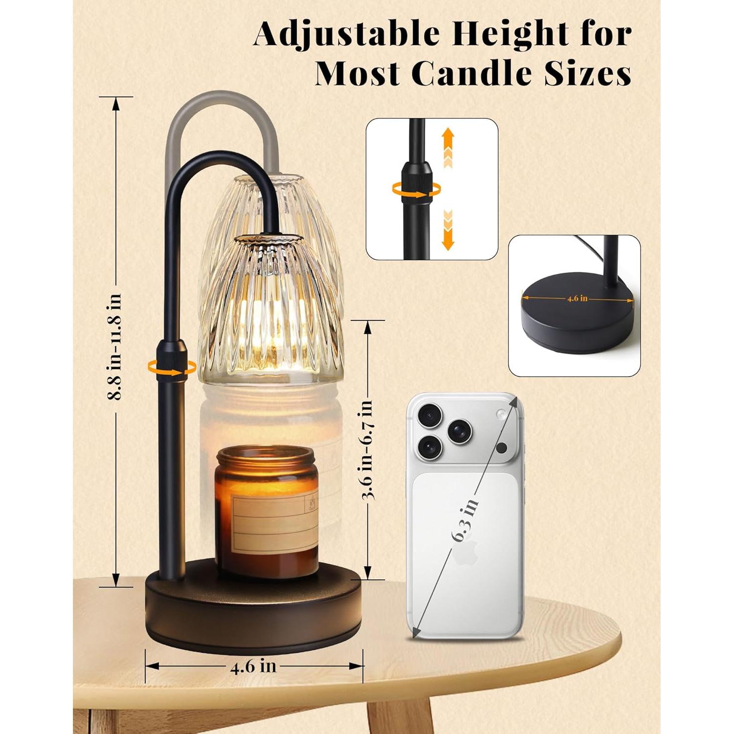 Lámpara Calentadora de Velas Linstaine Regulable con Temporizador