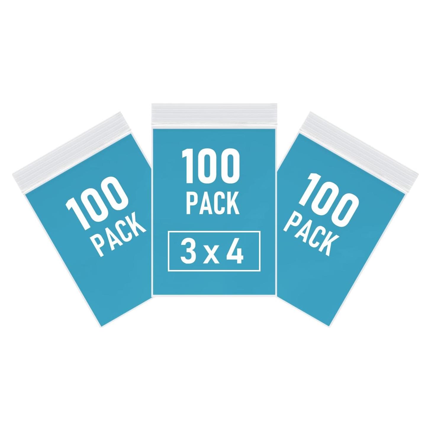 300 Bolsas Plásticas Pequeñas 7.6 x 10.2 cm Recerrables