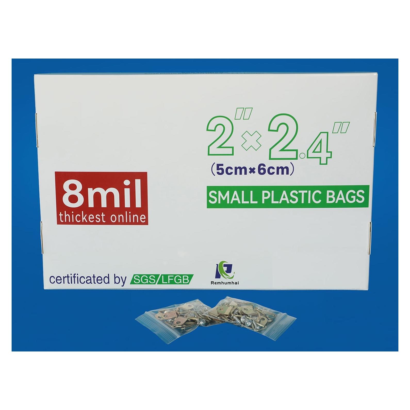 Bolsas de Plástico Gruesas Transparentes Remhumhai 5.08x6.1cm 150PCS