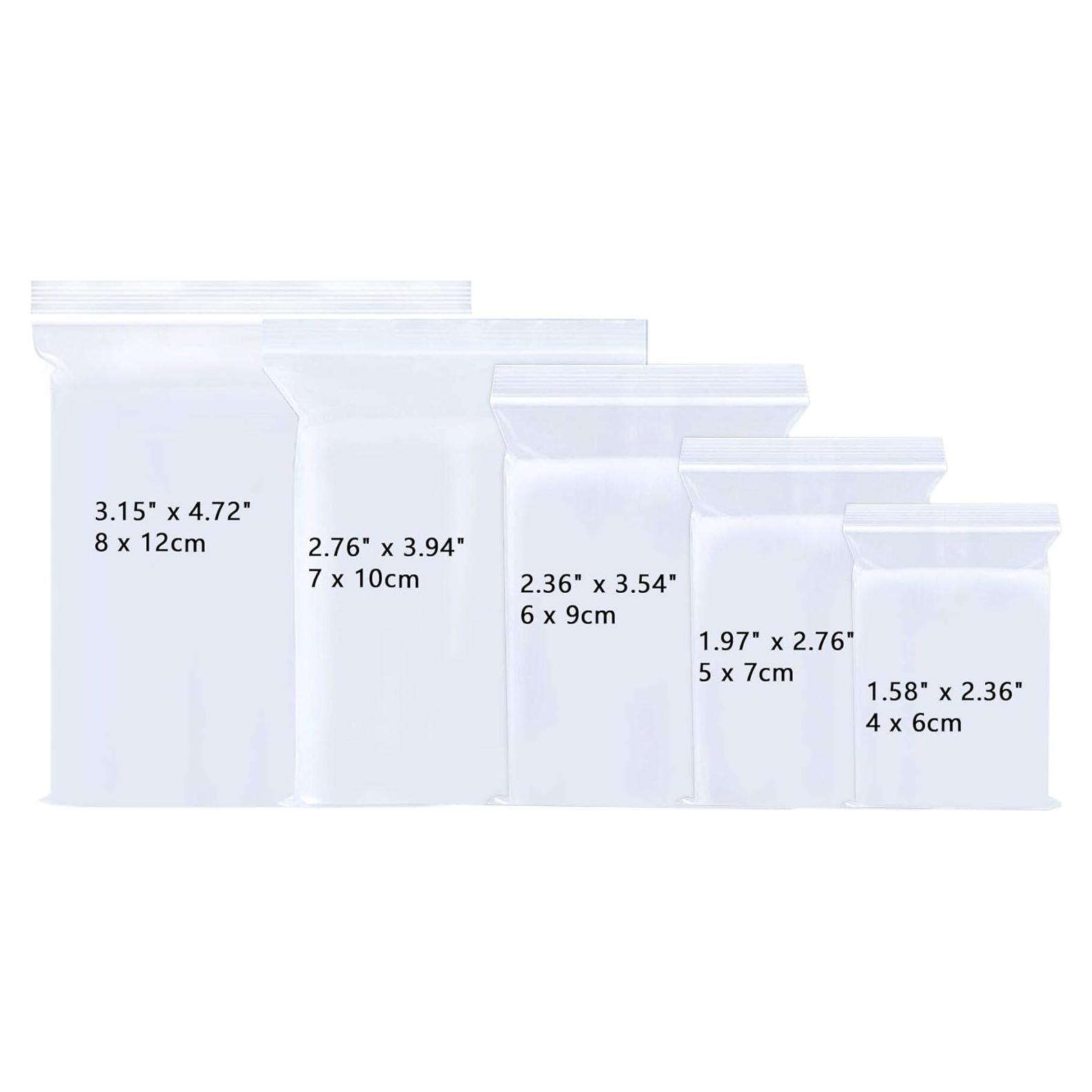 Bolsas de Cierre Reutilizables BornFeel 500pcs 5 Tamaños