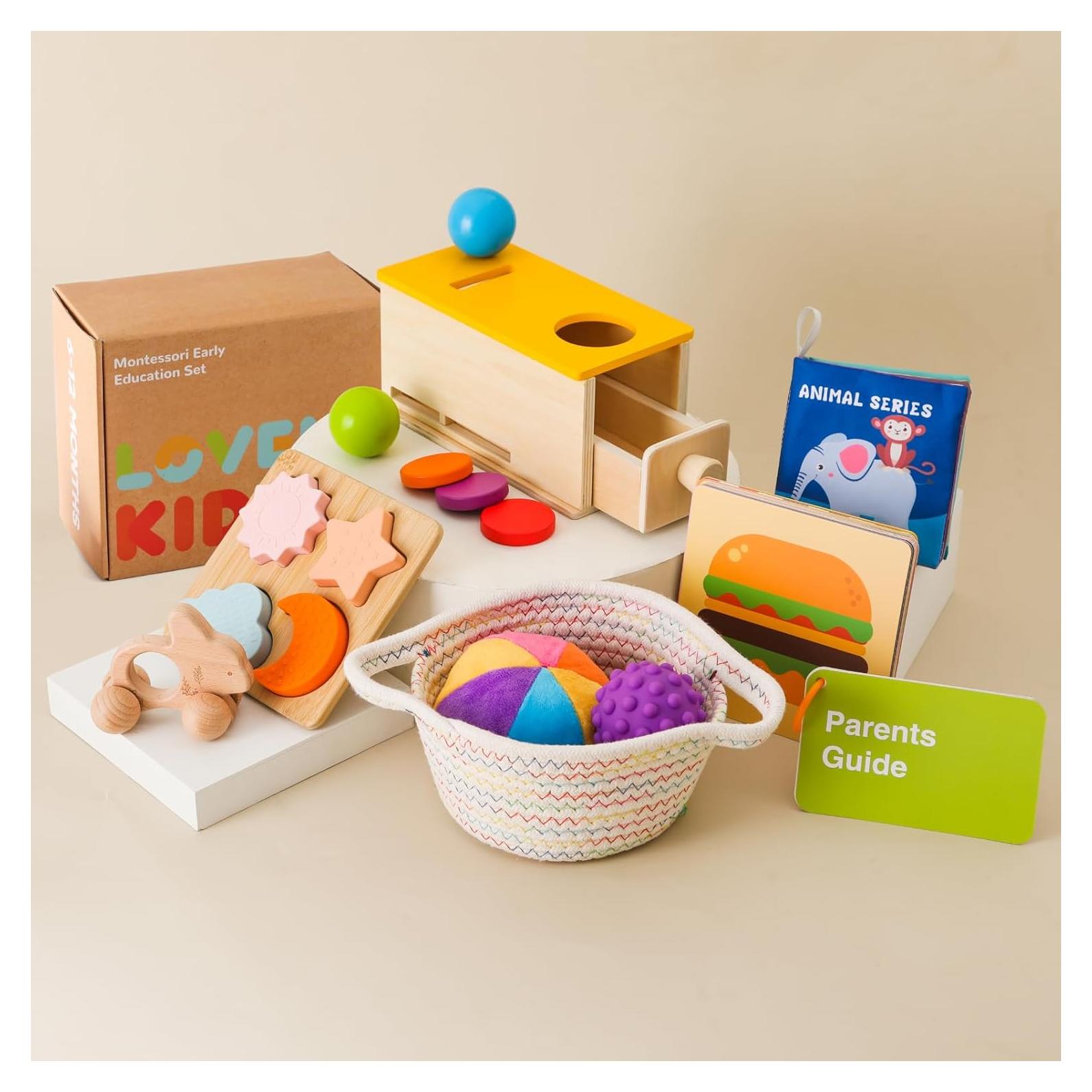Juguetes Montessori para Bebés 6-12 Meses Set Educativo Madera