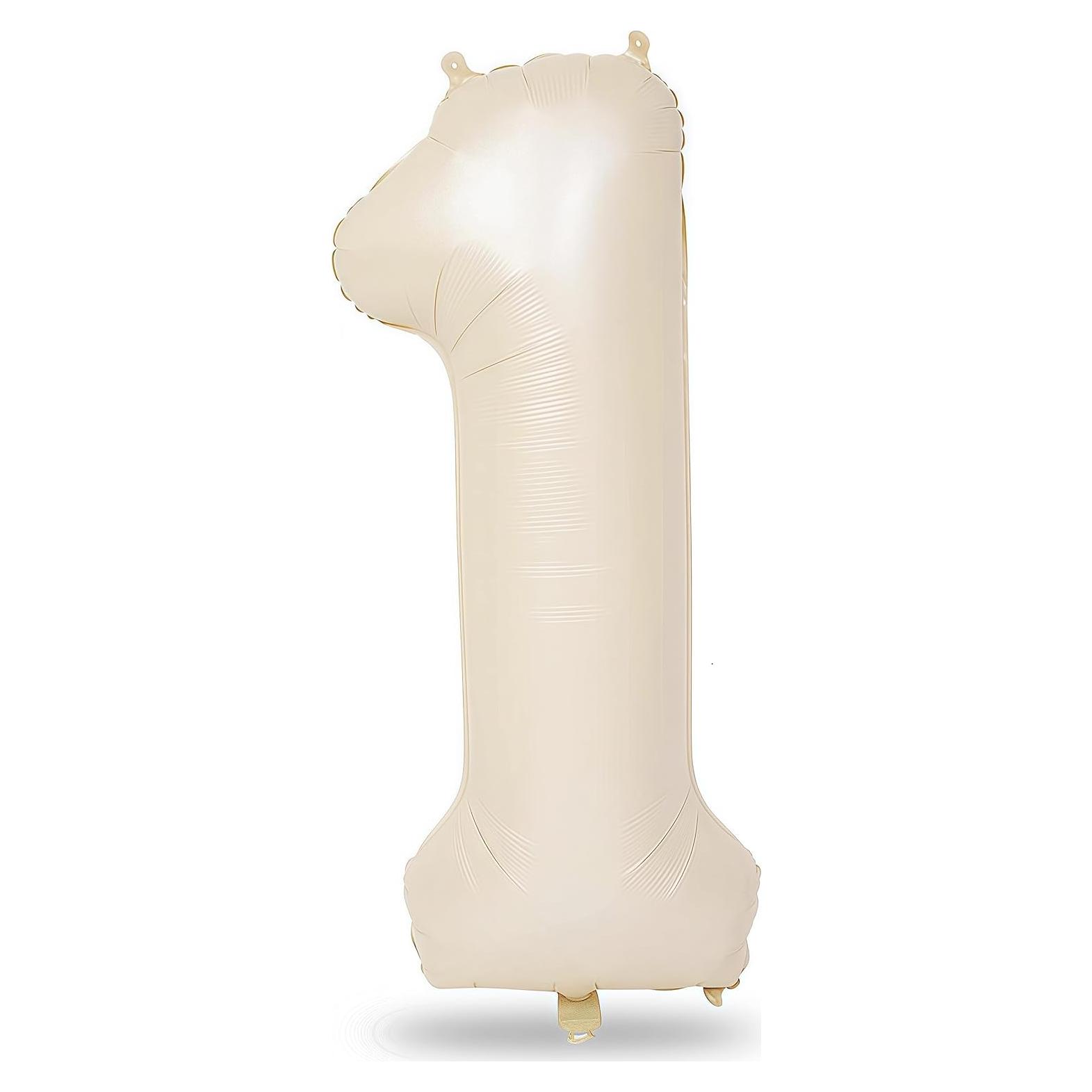 Globo Beige Número 1 40 Pulgadas Mylar para Fiestas