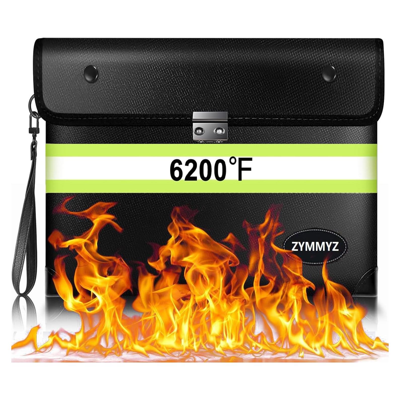 Bolsa Ignífuga ZYMMYZ Mediana con Cerradura y Cremallera