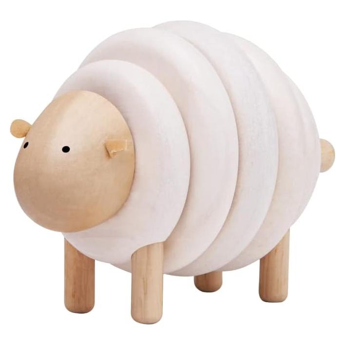 PlanToys Oveja de Enhebrar Juguete de Madera 8.9x8.1x13.5cm
