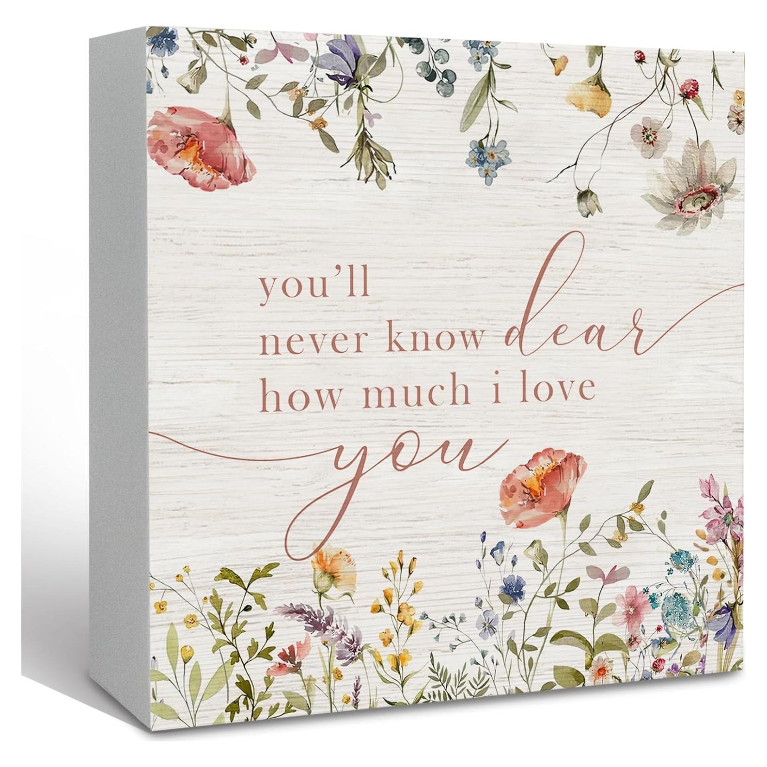 Cartel Decorativo de Madera KFXHANGD 12.7x12.7 cm Flores Silvestres