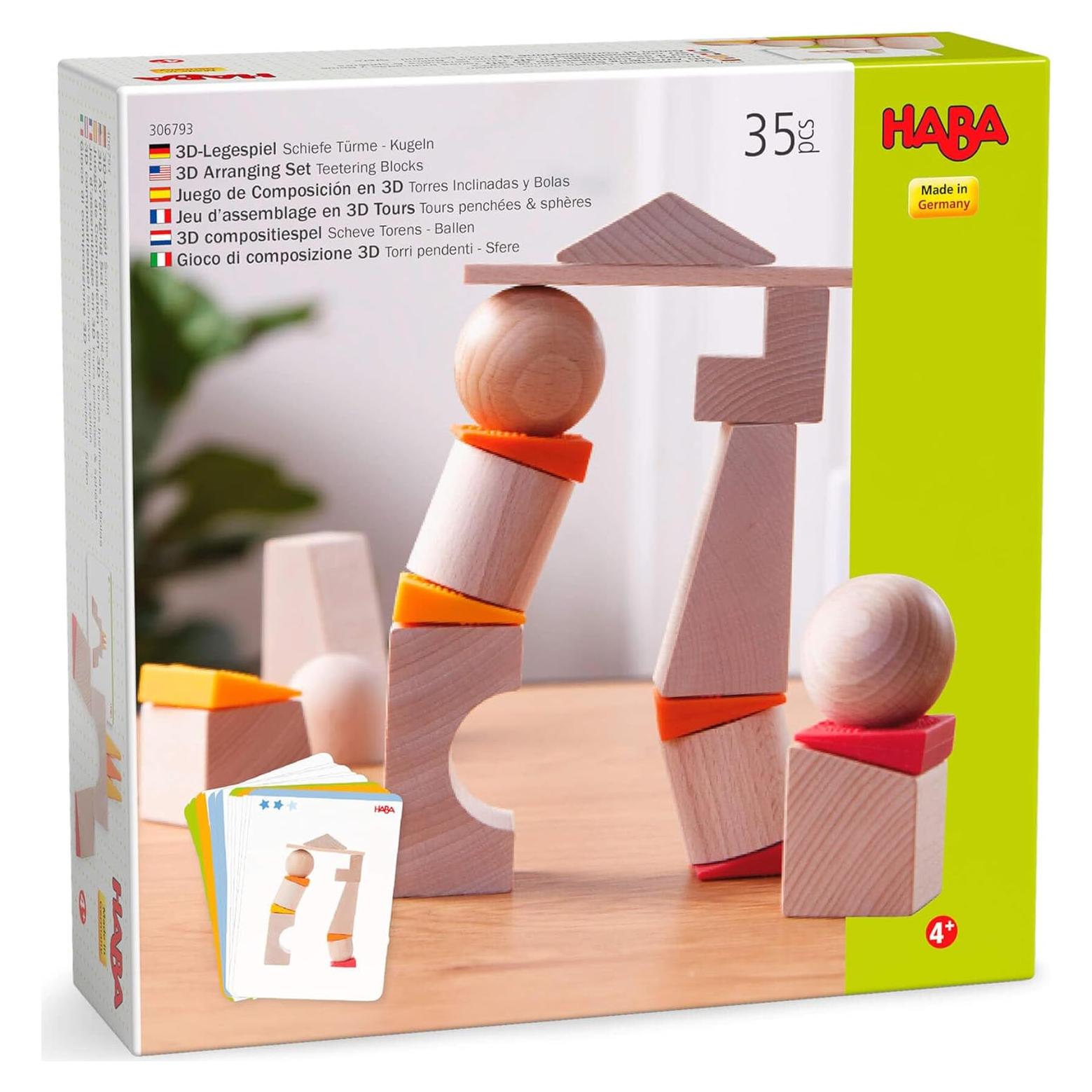 Juego de Bloques de Madera HABA Torres Inestables 19 Piezas