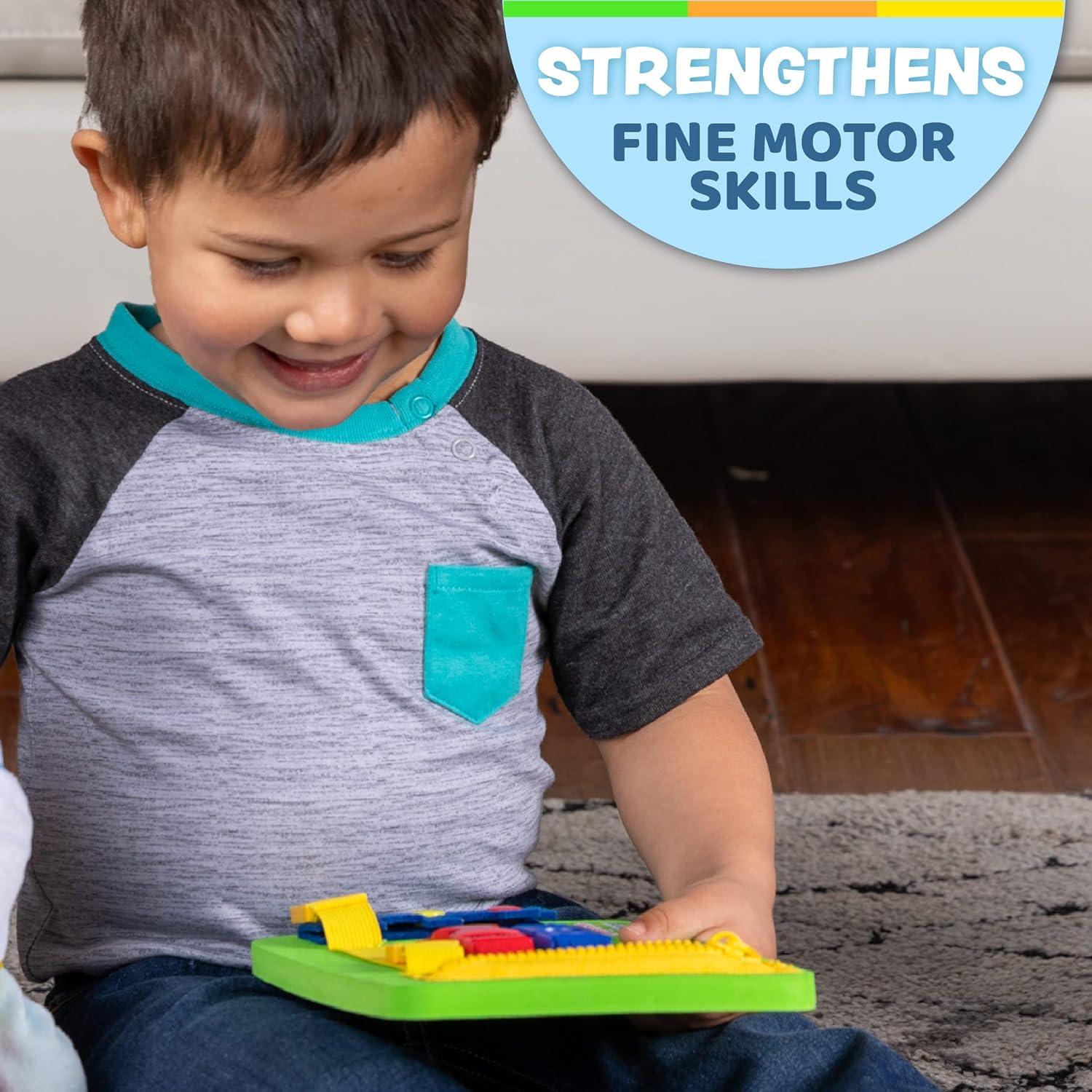 Tablero Ocupado Mini Buckle Toys Verde - Juguete Montessori 20x15cm