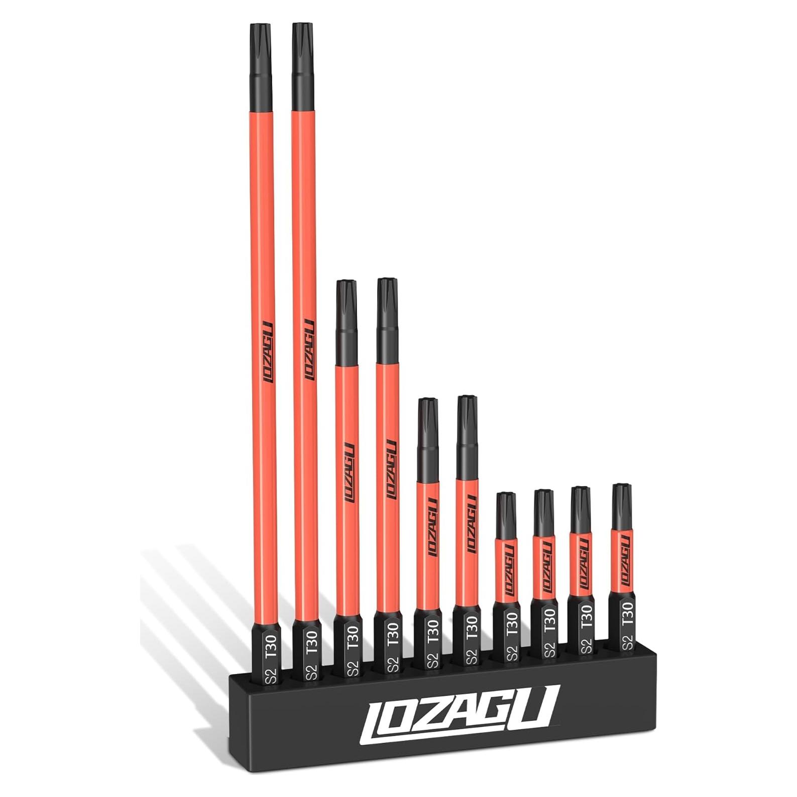 Juego de 10 Puntas Torx T30 Magnéticas 50-152mm Acero S2