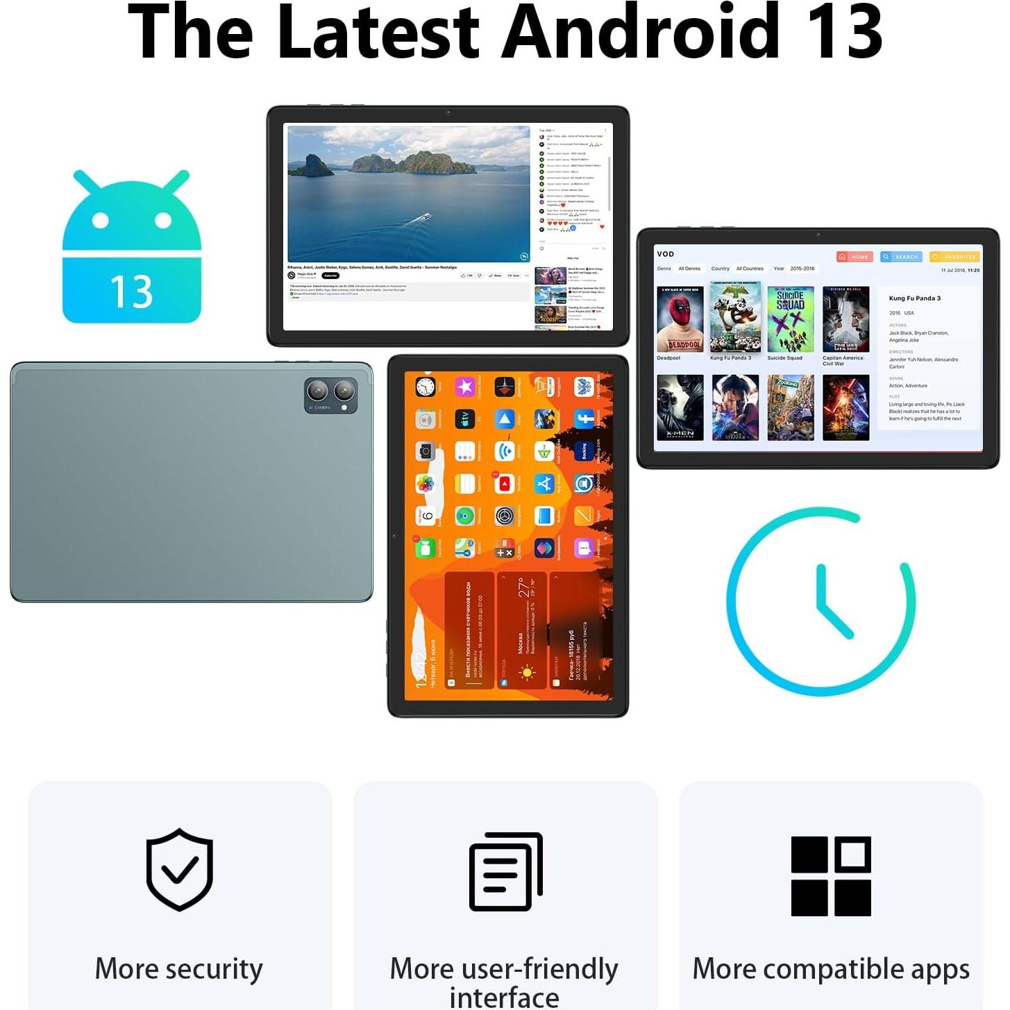 Tableta Android 10.1" xiskt A5502 8GB RAM 128GB Almacenamiento