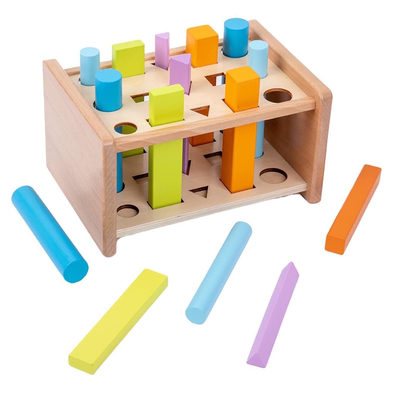 Juguetes Montessori de Madera 15 Pcs Clasificación Formas 3D