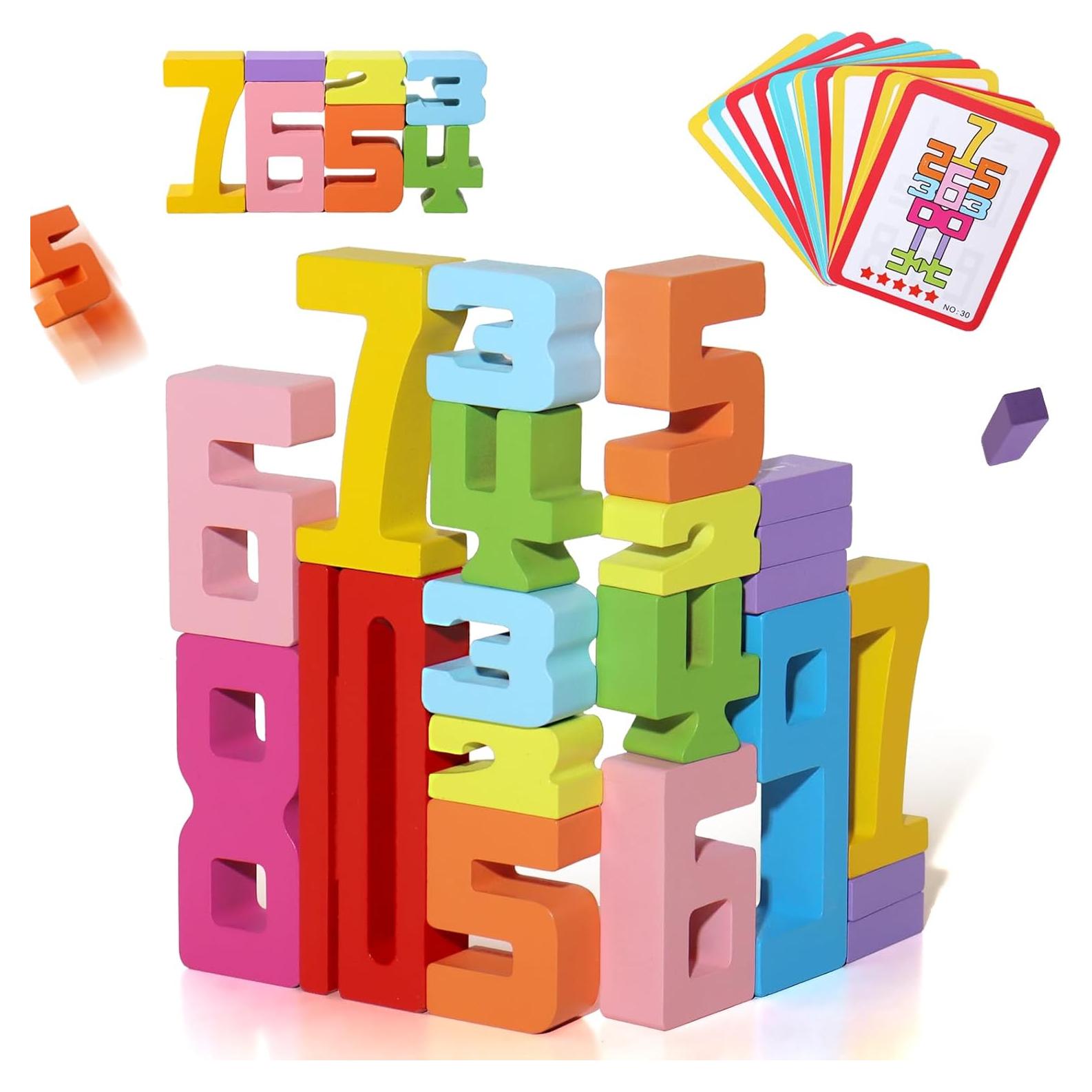 Bloques de Construcción de Números de Madera BESTAMTOY 20 Piezas