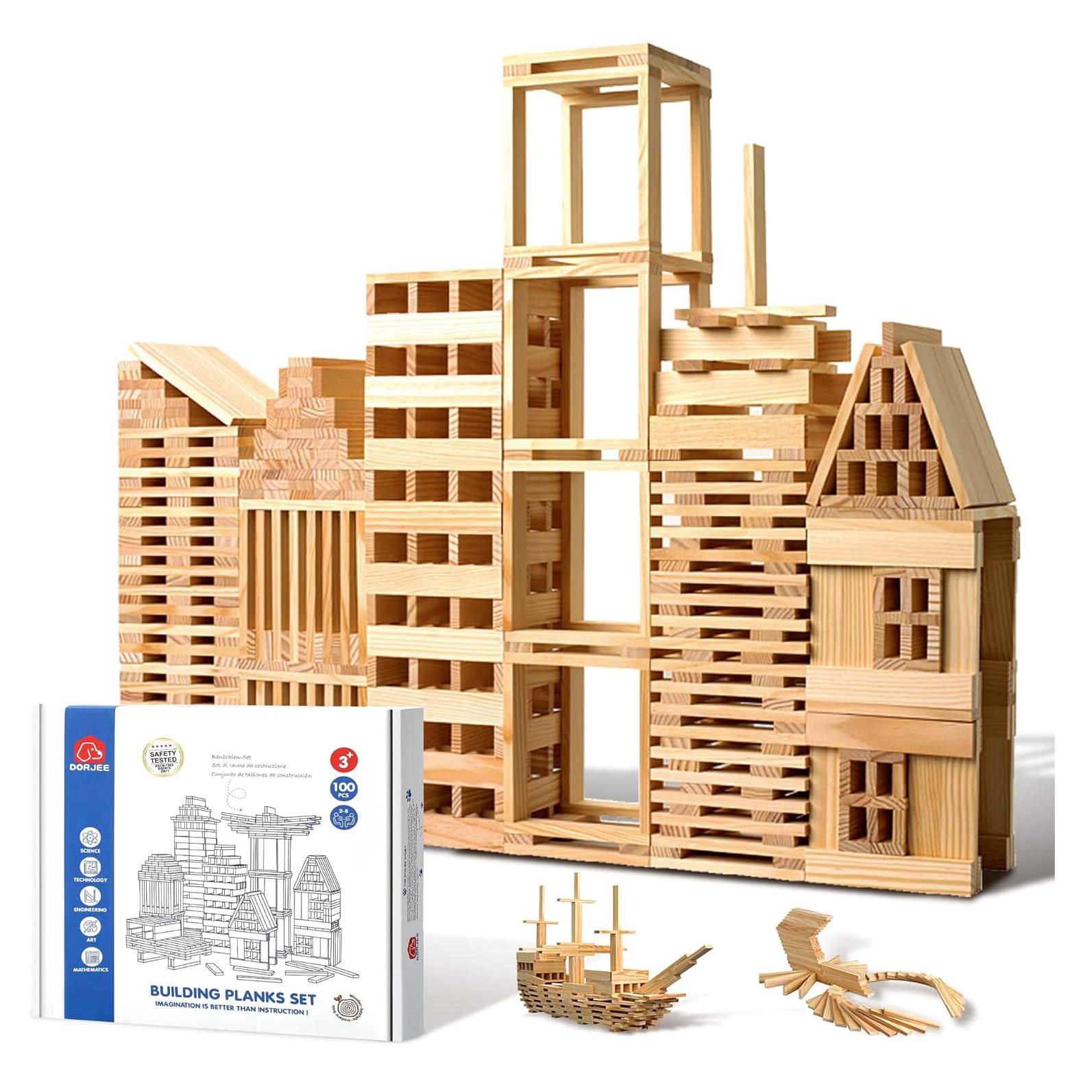 Conjunto de Bloques de Madera ICEKO KN 100pcs Juguete STEM