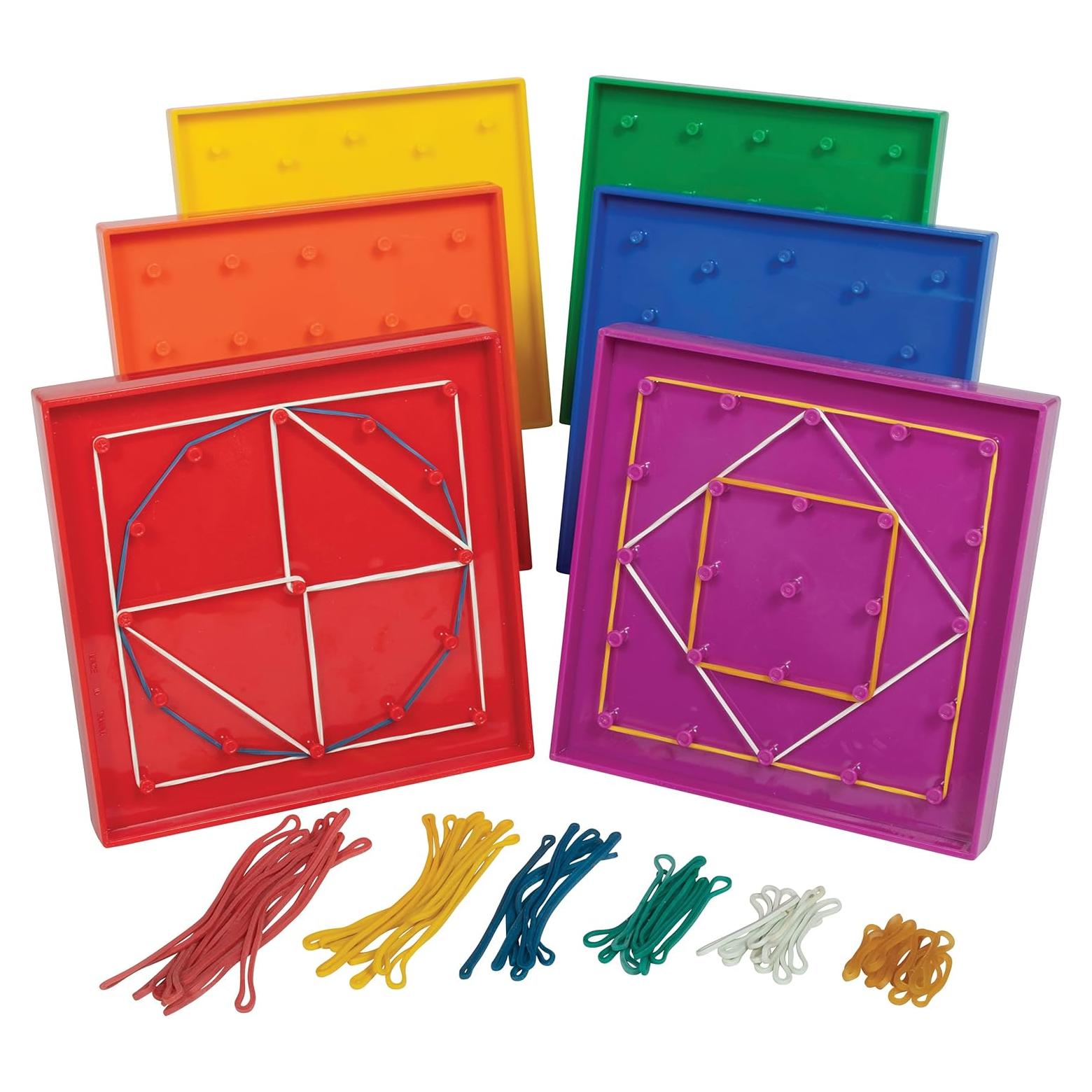 Juego de Tableros Geoboard EDX Education Set de 6 con Bandas