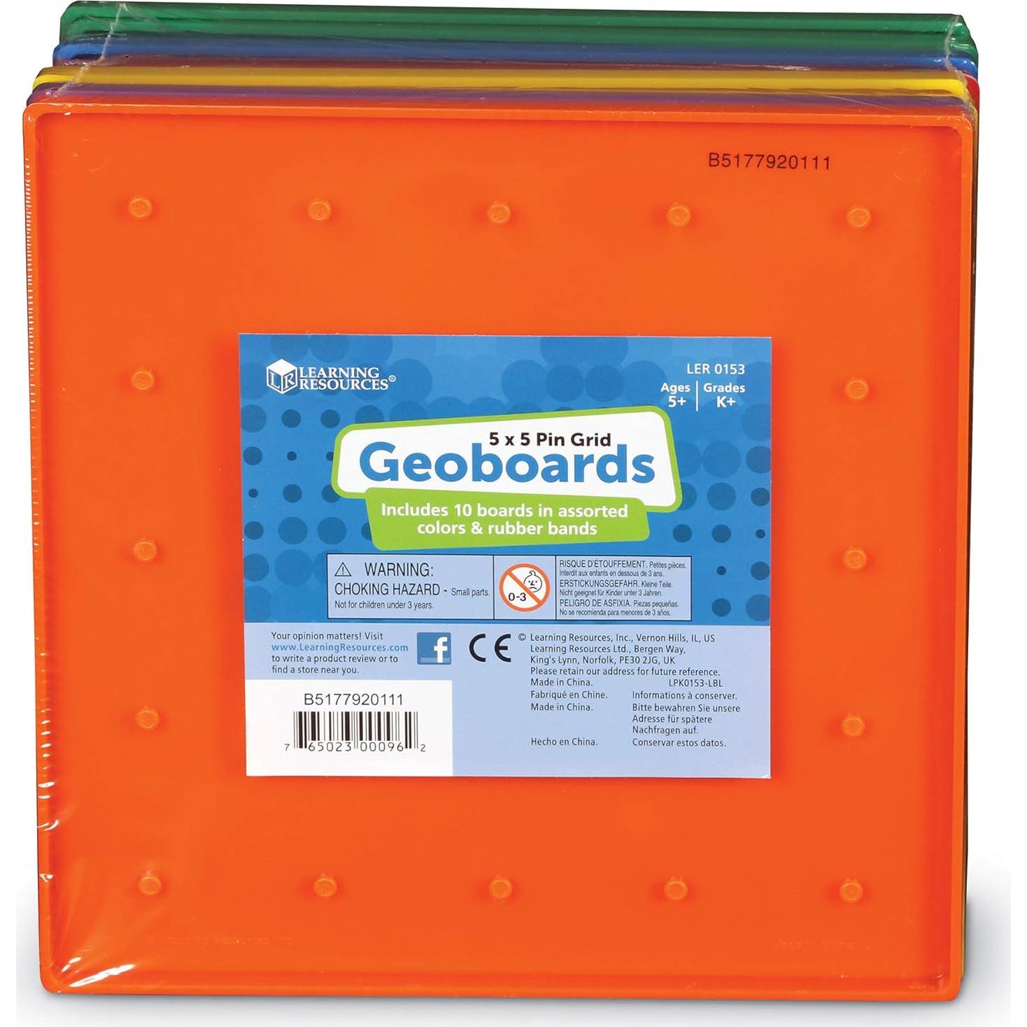 Set de 10 Geoboards Learning Resources 18.4 cm para Niños 5+