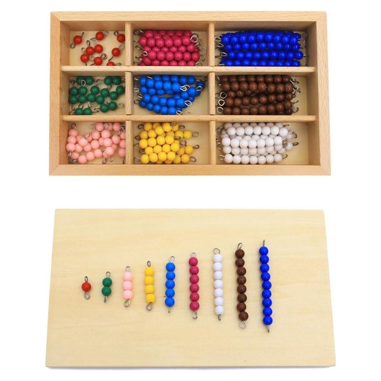 Material Montessori de Matemáticas con Perlas de Madera 430g