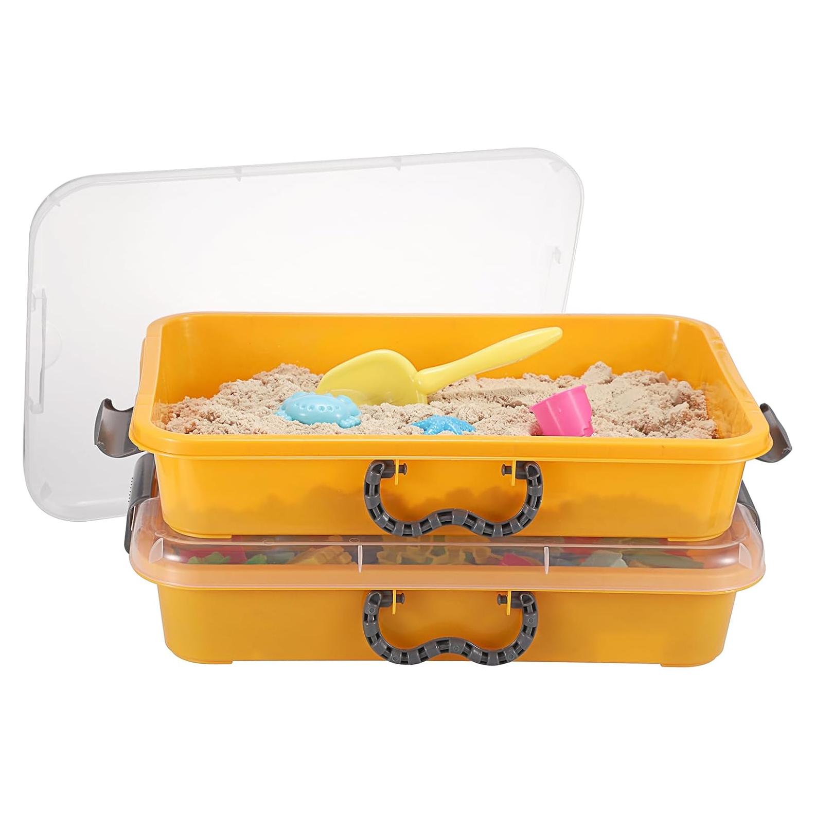 Bandeja de Arena Plástica BTSKY 2PCS 38x25x8cm Amarillo