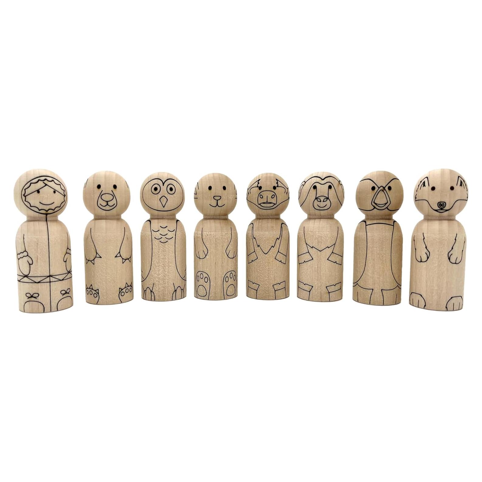 Conjunto de Muñecos de Madera Pegsies - Animales Árticos 6 cm