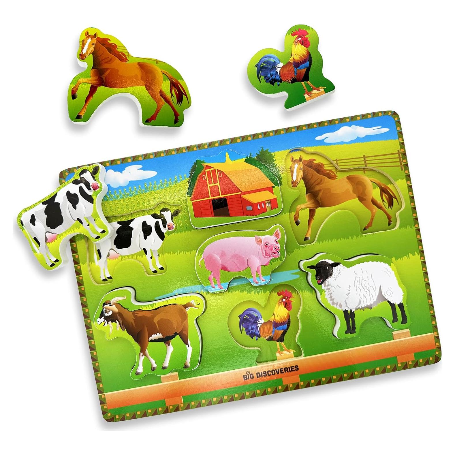 Rompecabezas de Madera Grandes Descubrimientos - Animales de Granja