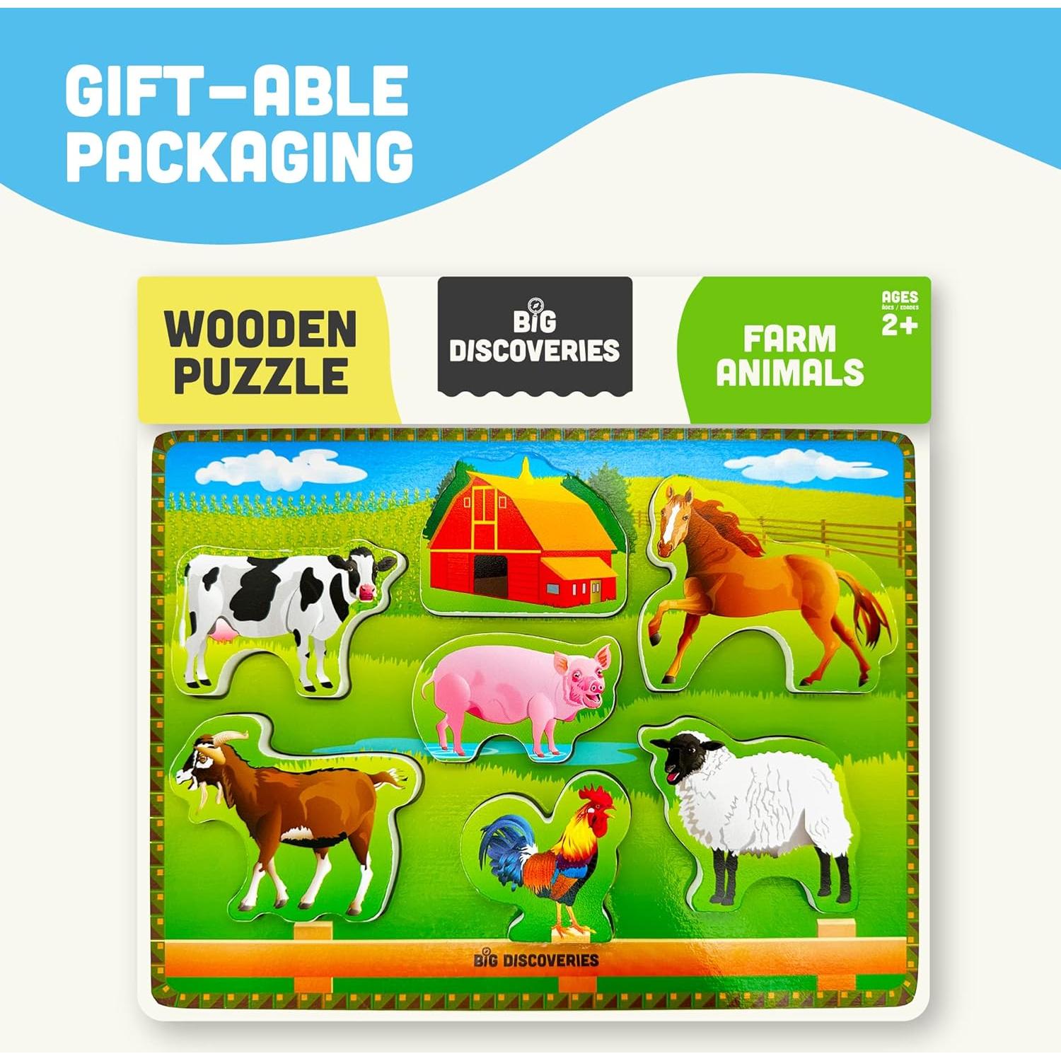 Rompecabezas de Madera Grandes Descubrimientos - Animales de Granja