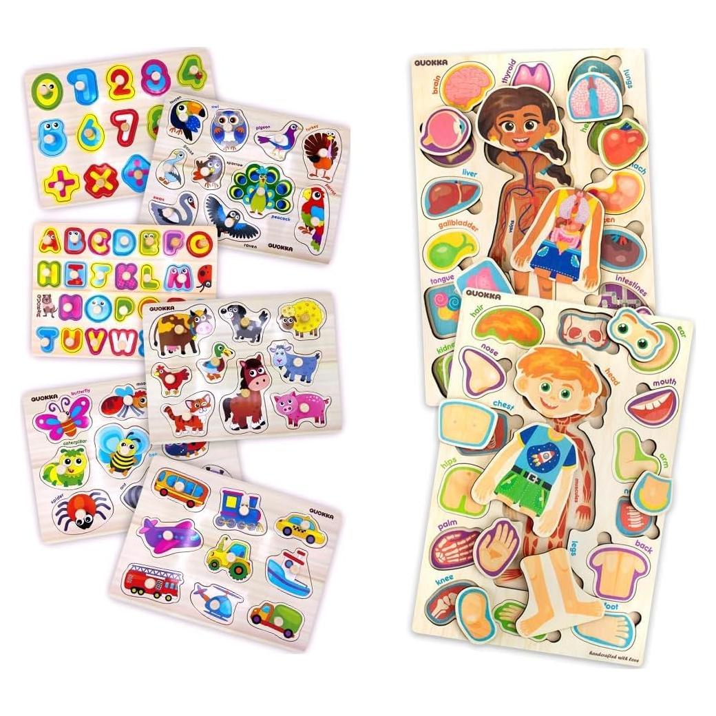 Rompecabezas Montessori QUOKKA - 8 Piezas de Madera Educativos