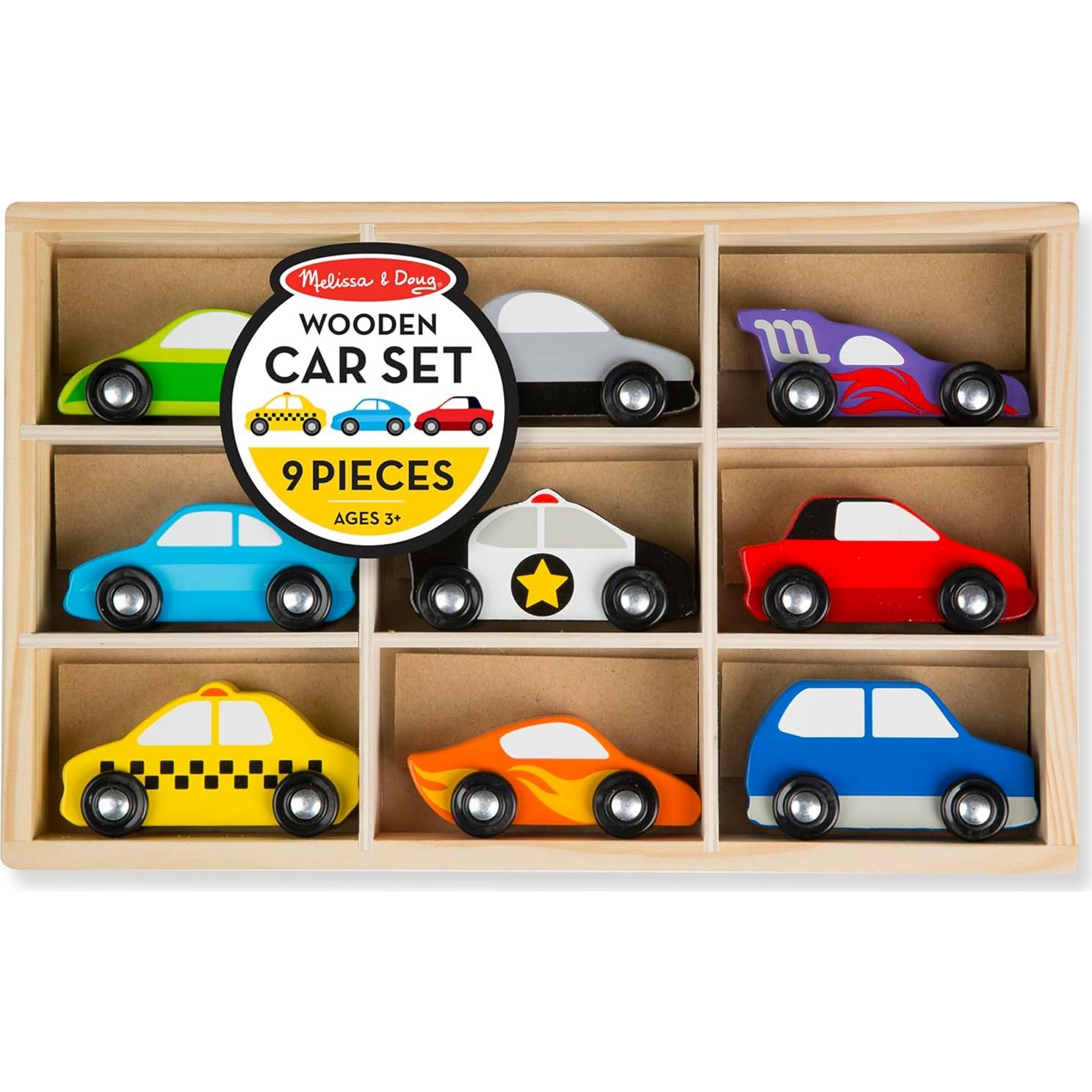 Juego de Vehículos de Madera Melissa & Doug - 9 Piezas