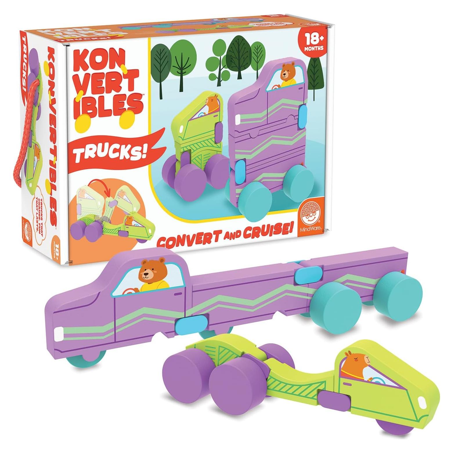 Camiones de Madera Transformables MindWare - Set 2 Piezas